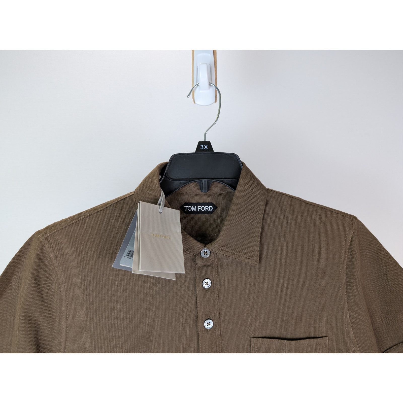 Tom Ford o1rshd1 Cut And Sewn Polo Shirt Knitted Polo Shirt in Cigar Size US M / EU 48-50 / 2 - 3 Thumbnail