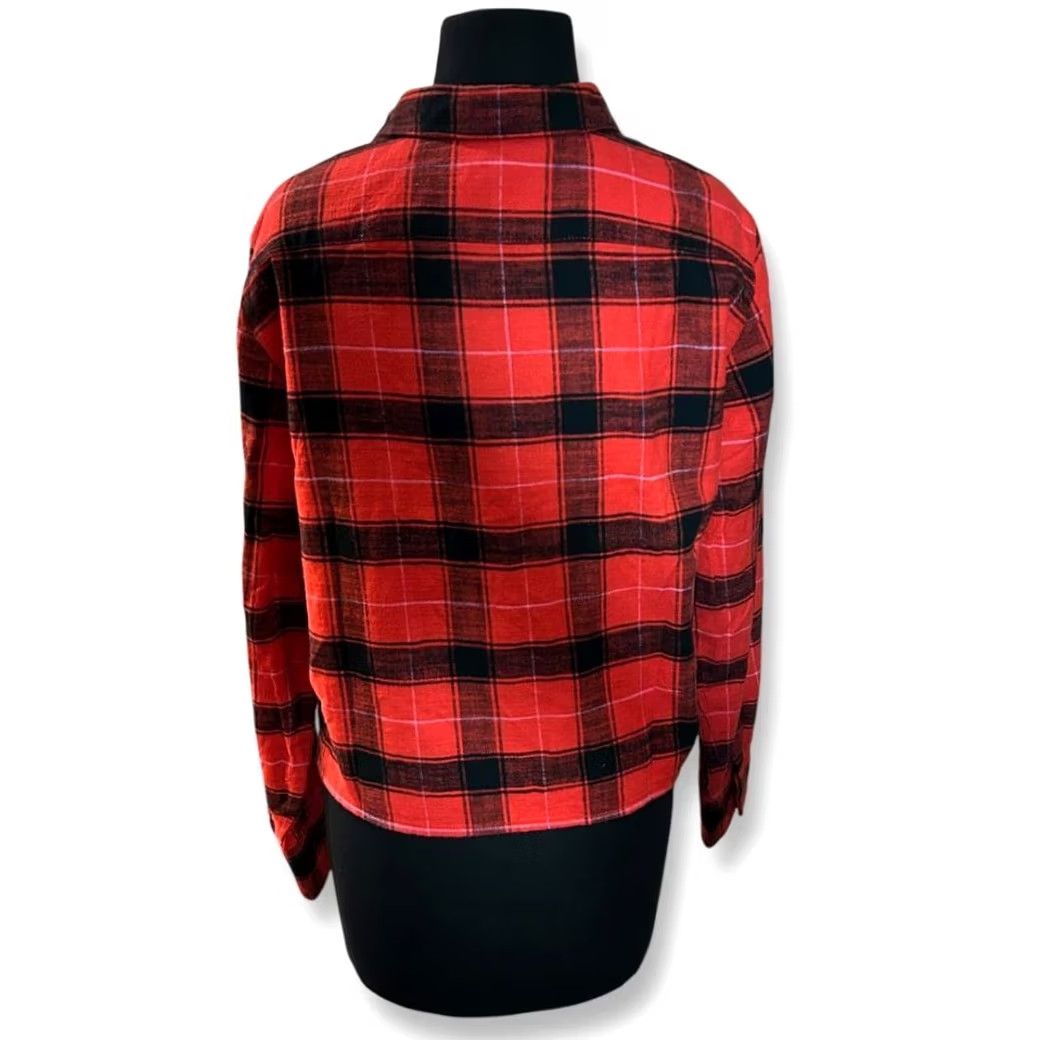 J.Crew NWT J.Crew Button-Down Shirt Womens 8 Red Black Buffalo Plaid Flannel Shirt Boyfriend fit? Size M / US 6-8 / IT 42-44 - 2 Thumbnail
