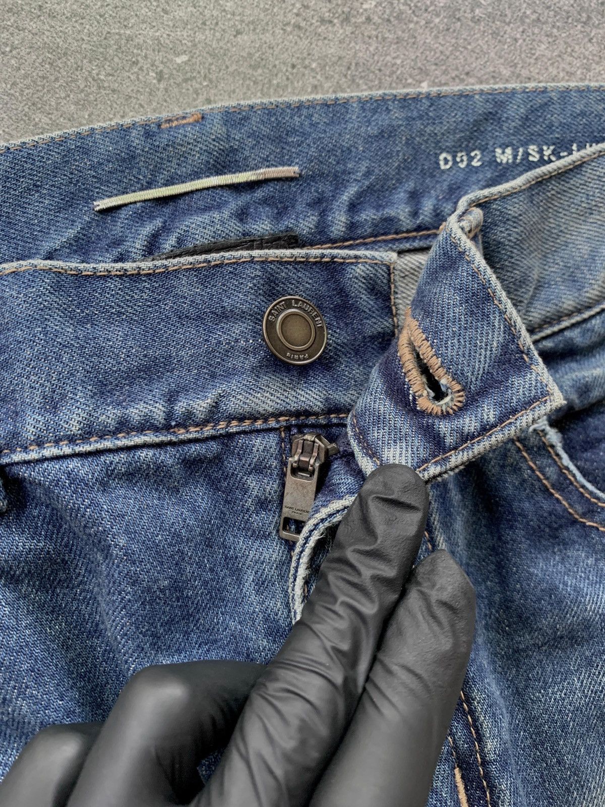 Saint Laurent Paris FREE TAX! D02 Blue Washed Skinny Denim Jeans Size US 28 / EU 44 - 8 Thumbnail
