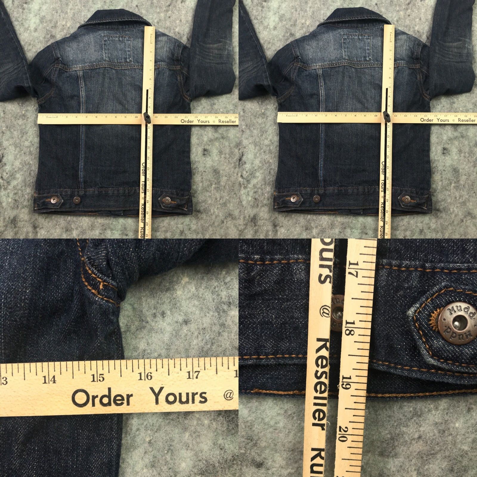 Denime VINTAGE Mudd Denim Button Down Jacket Shirt Womens XS Blue Distressed Button Front Jacket 90s Womens Size 26" / US 2 / IT 38 - 8 Thumbnail