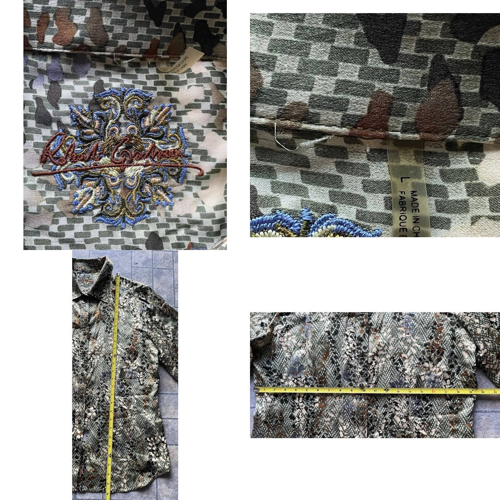 Robert Graham Robert Graham Long Sleeve Womens L Shirt 100% Silk Green Snake Skin Animal Print Size L / US 10 / IT 46 - 8 Thumbnail