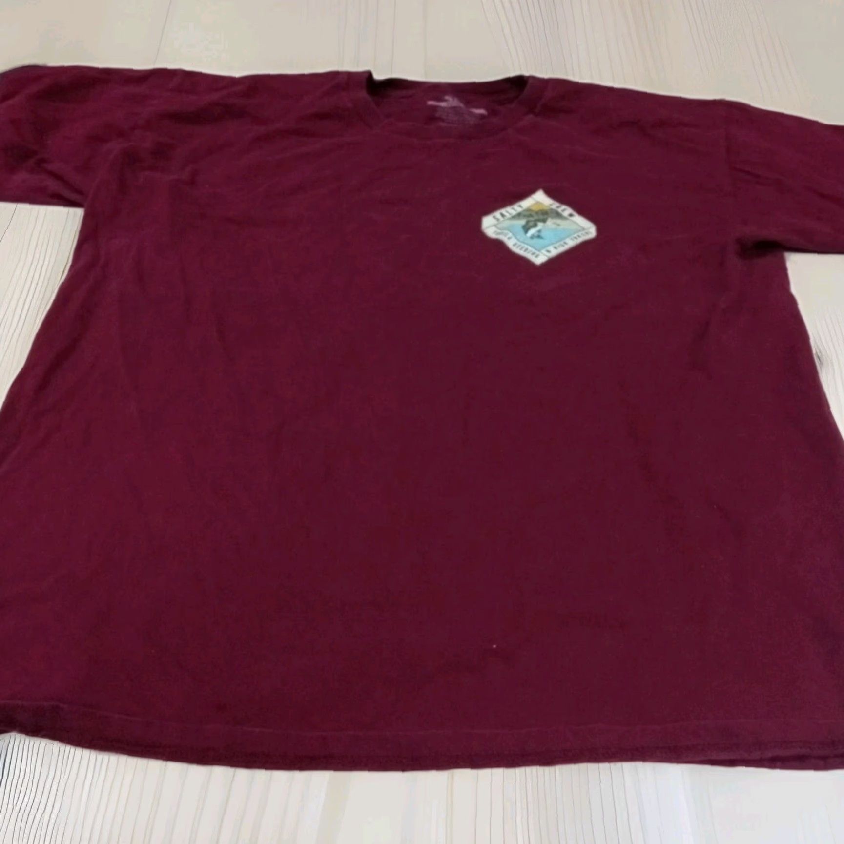 Vintage VINTAGE SALTY CREW T-shirt Thrill Seekers And Risk Takers Lg. Maroon Marlin Logo Size US L / EU 52-54 / 3 - 2 Thumbnail