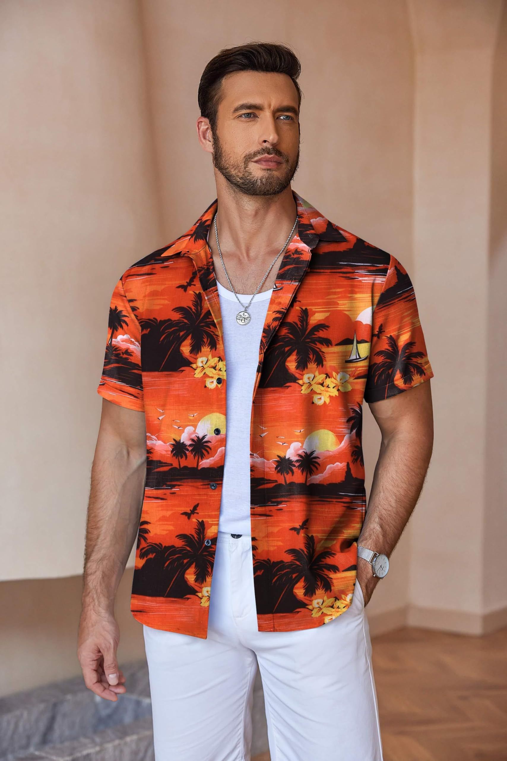 Other Men's linen beach summer shirt Size US L / EU 52-54 / 3 - 1 Thumbnail