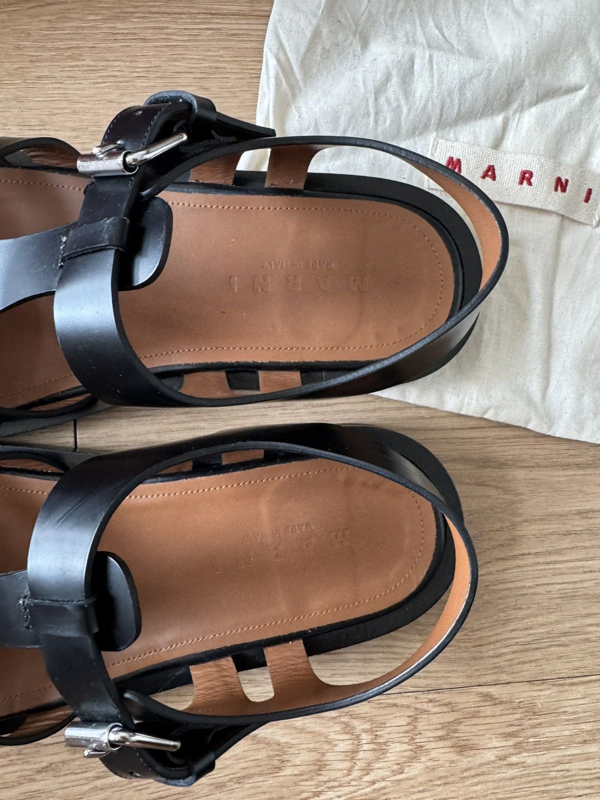 Marni Marni Fisherman Sandals Black Leather EU43 Size US 10 / EU 43 - 4 Thumbnail