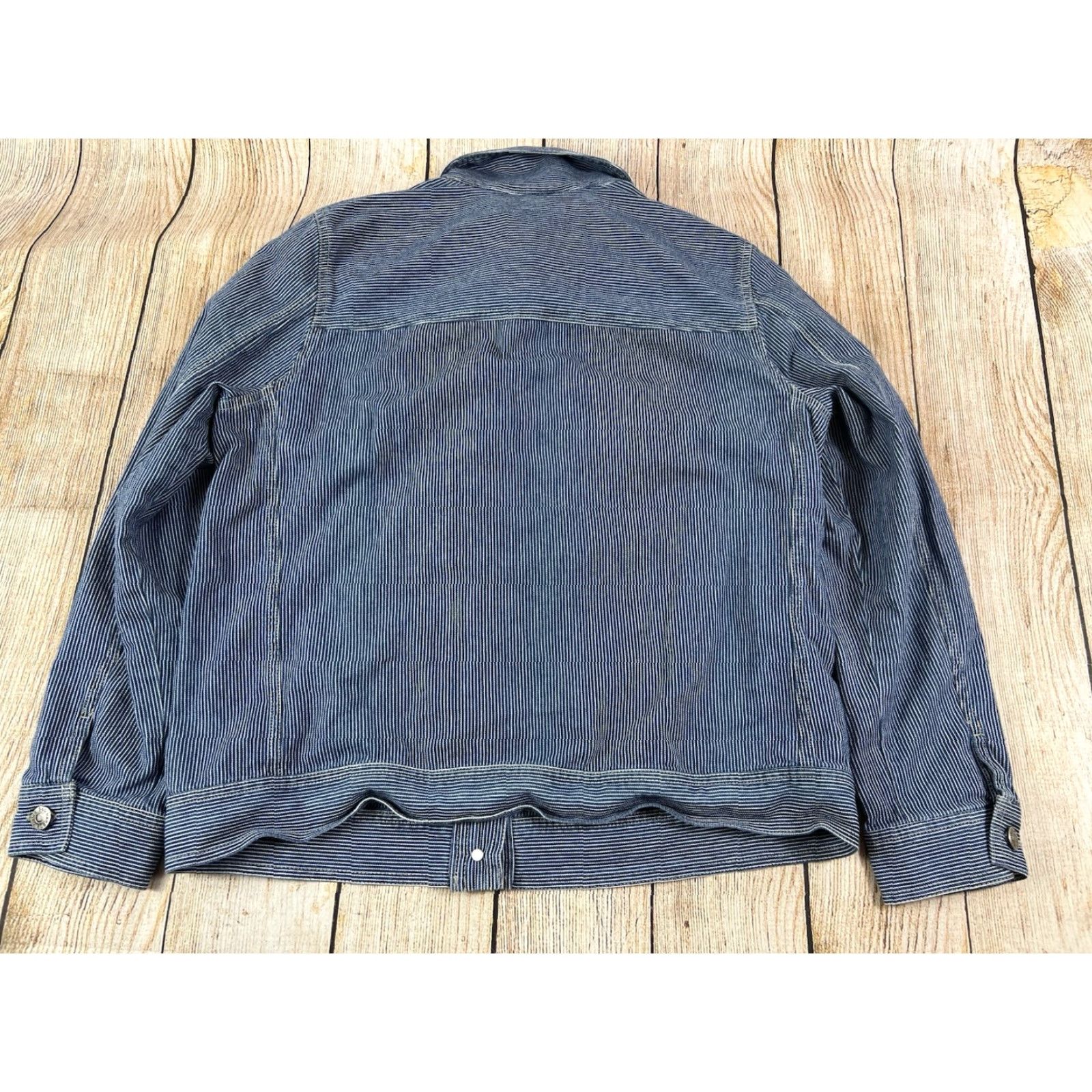 Vintage Sag Harbor Womens Buttondown Jacket Denim White Striped Short Sleeve Casual Travel Size S Size S / US 4 / IT 40 - 2 Thumbnail