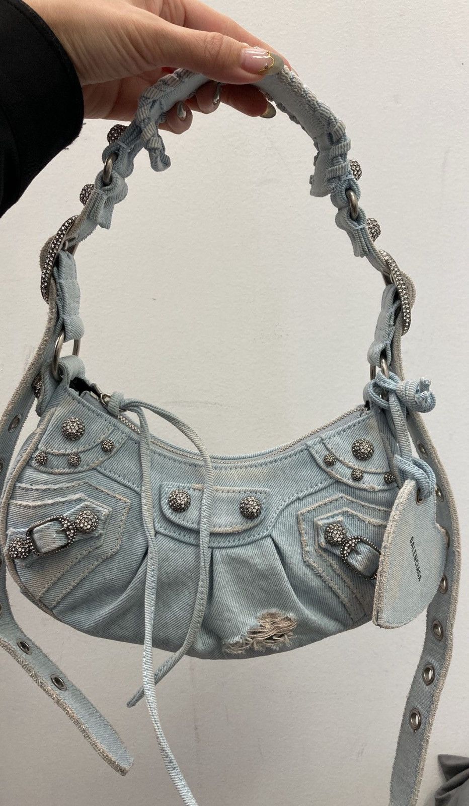 Balenciaga 🔥$3.1K VALUE🔥 Cagole Denim Bag with rhinestones Size ONE SIZE - 1 Preview