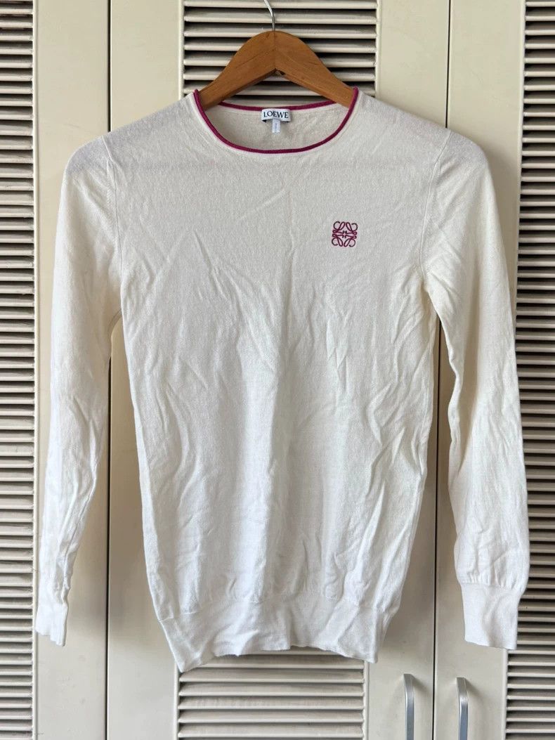 Loewe LOEWE White knit sweater Size S / US 4 / IT 40 - 1 Thumbnail