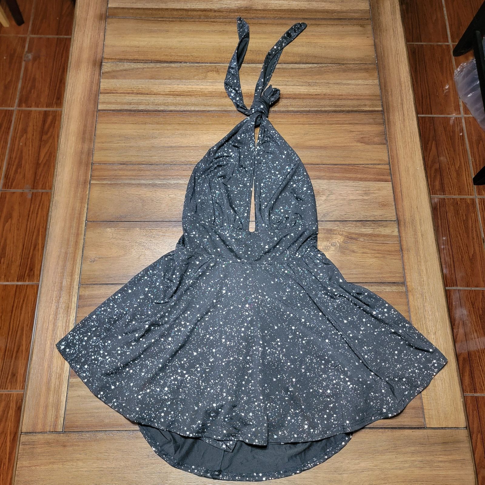 Other Shien 1 Pc Black w/ Silver Speckle Ladies Swimsuit - Size XL Size XL / US 12-14 / IT 48-50 - 1 Thumbnail
