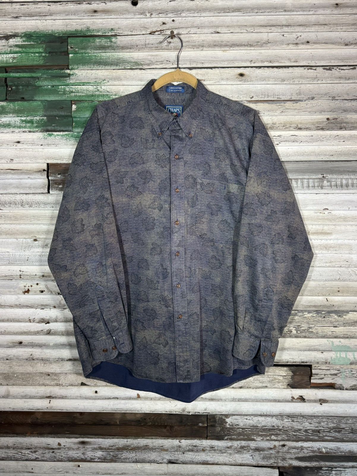 Chaps Ralph Lauren × Vintage Vintage Chaps Ralph Lauren Leaves Button Up Shirt Size US L / EU 52-54 / 3 - 1 Thumbnail