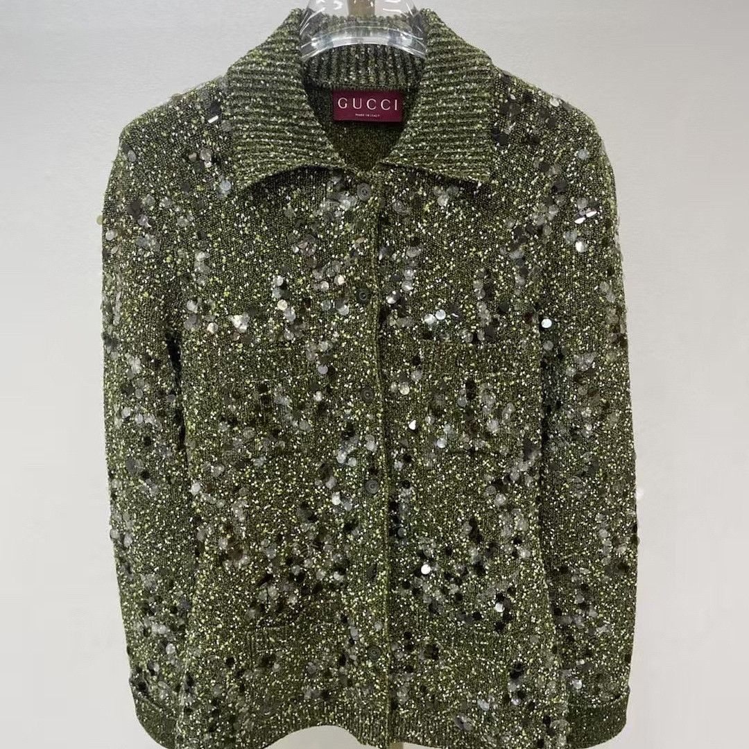 Gucci Gucci Sequined Polo Button Up Shirt Size S Size S / US 4 / IT 40 - 1 Thumbnail