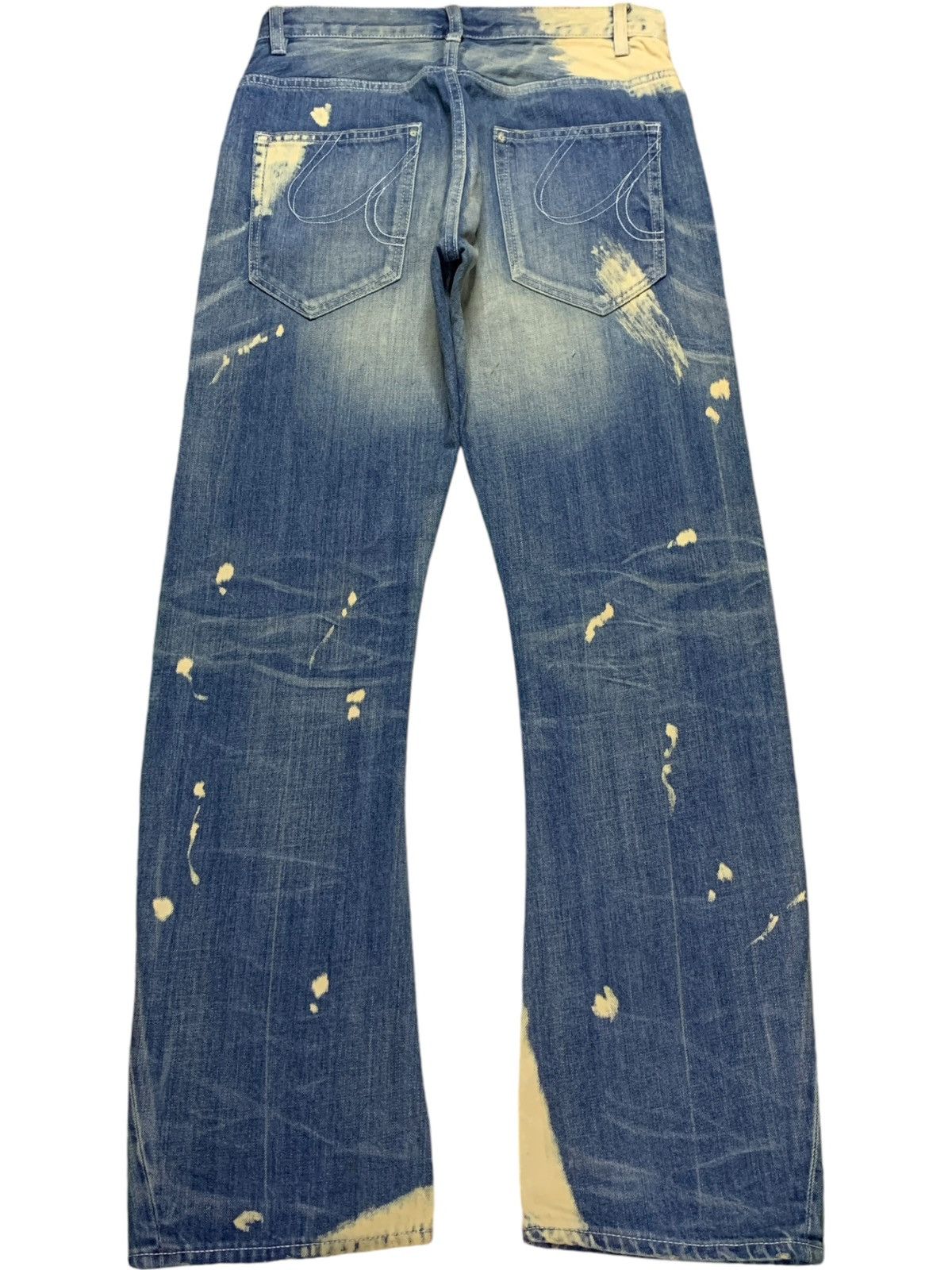Japanese Brand Vintage Japanese Brand Buttonfly Rusty Acid Wash Loose Jeans Size US 29 - 2 Thumbnail