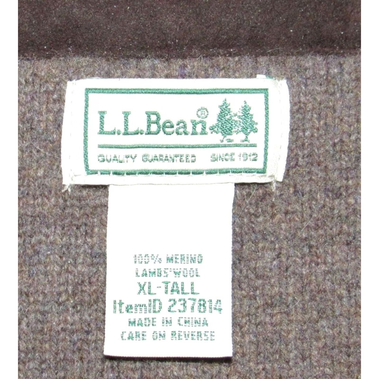 Vintage LL BEAN Brown Merino Lambswool Waterfowl Sweater XL Tall Mens Pullover Size US XL / EU 56 / 4 - 3 Thumbnail