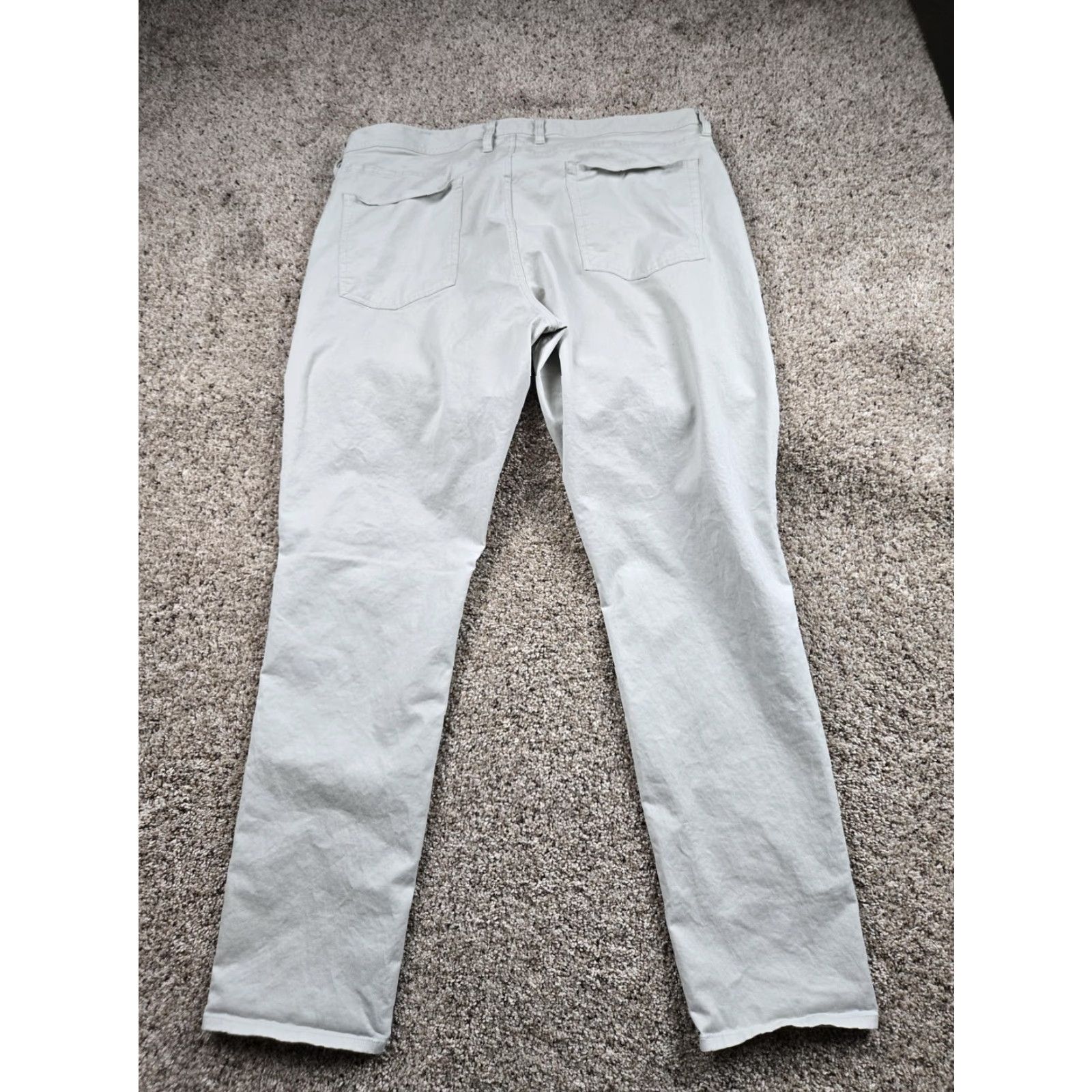 Vintage Alton Lane Chino Pants Mens 40x34 Light Gray Stretch Cotton Twill 5-Pocket Size US 40 / EU 56 - 6 Thumbnail