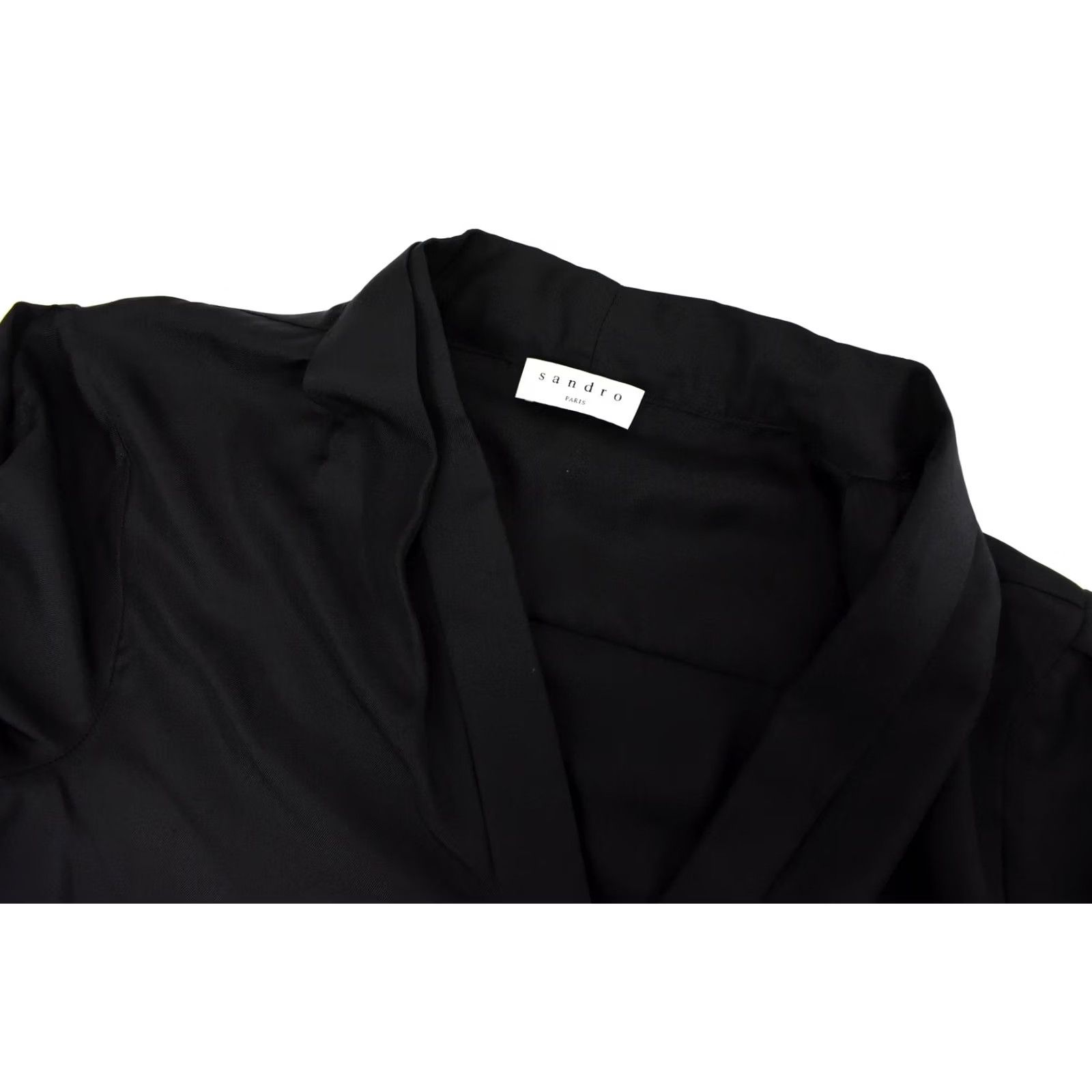 Sandro SANDRO Lanna Blouse Womens Black SMALL Button Top - Lithuania Size S / US 4 / IT 40 - 4 Thumbnail
