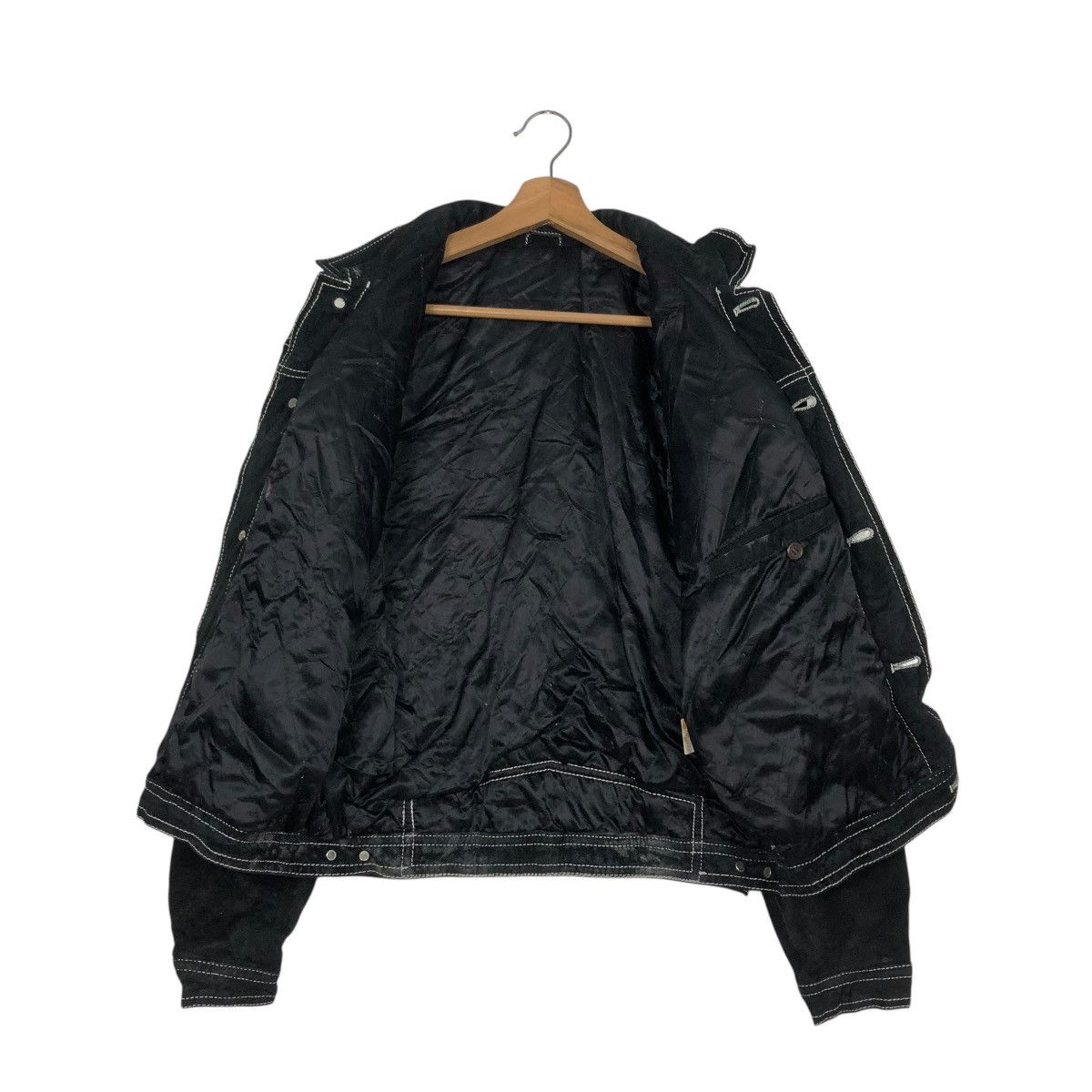 Japanese Brand 🔥VINTAGE TRUCKER BIKER LEATHER JACKET UNBRANDED ISSEY MIYAKE Size US M / EU 48-50 / 2 - 15 Thumbnail