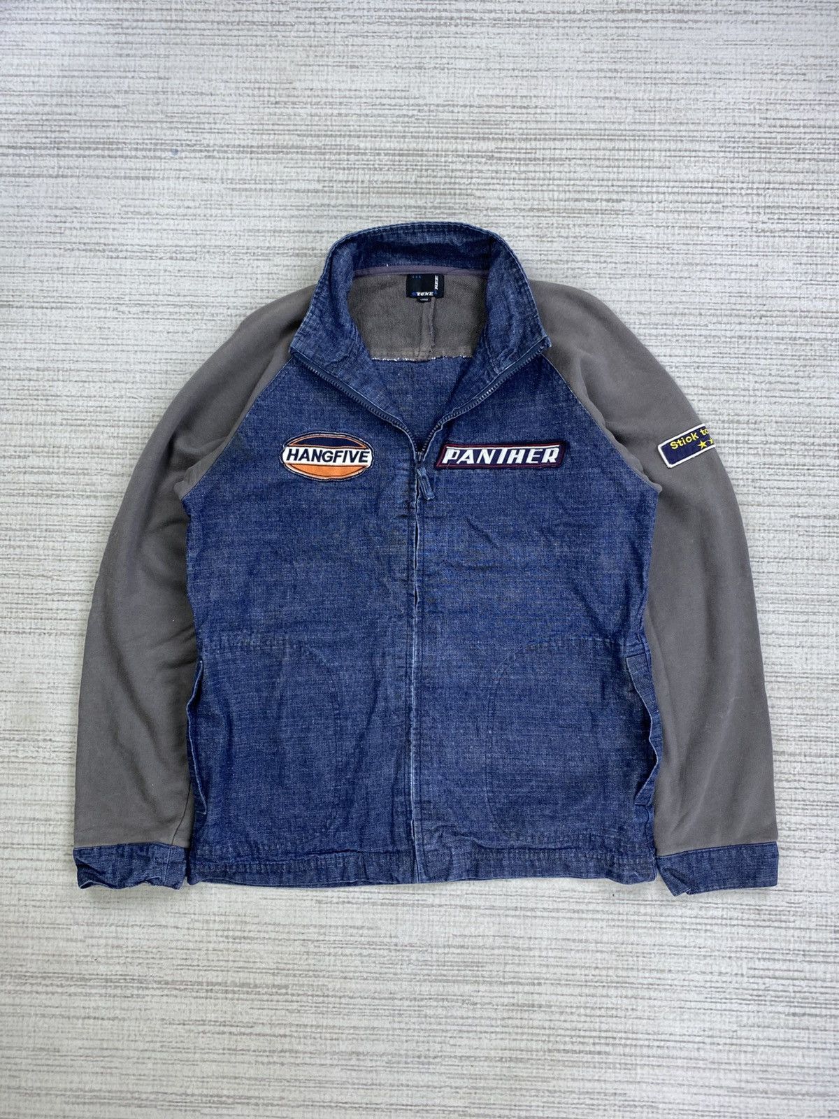Japanese Brand × Vintage Vintage Stone Japan Brand Half Denim Patches Zipper Jacket Size US M / EU 48-50 / 2 - 5 Thumbnail