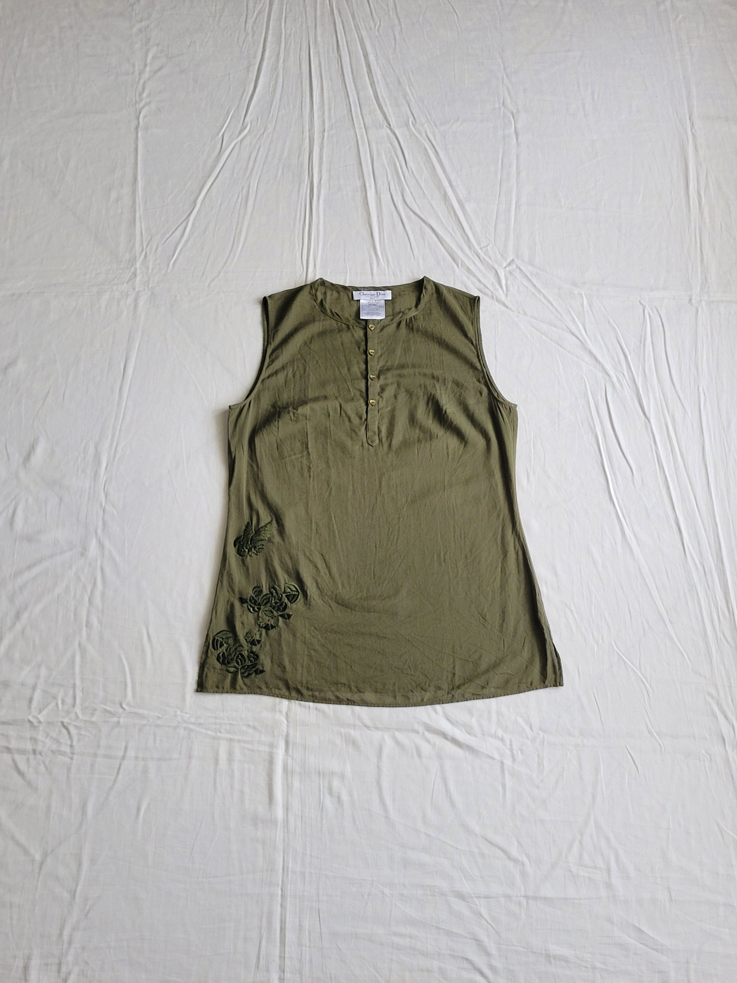 Dior Dior by John Galliano 2000s embroidered semi-transparent top Size L / US 10 / IT 46 - 1 Thumbnail
