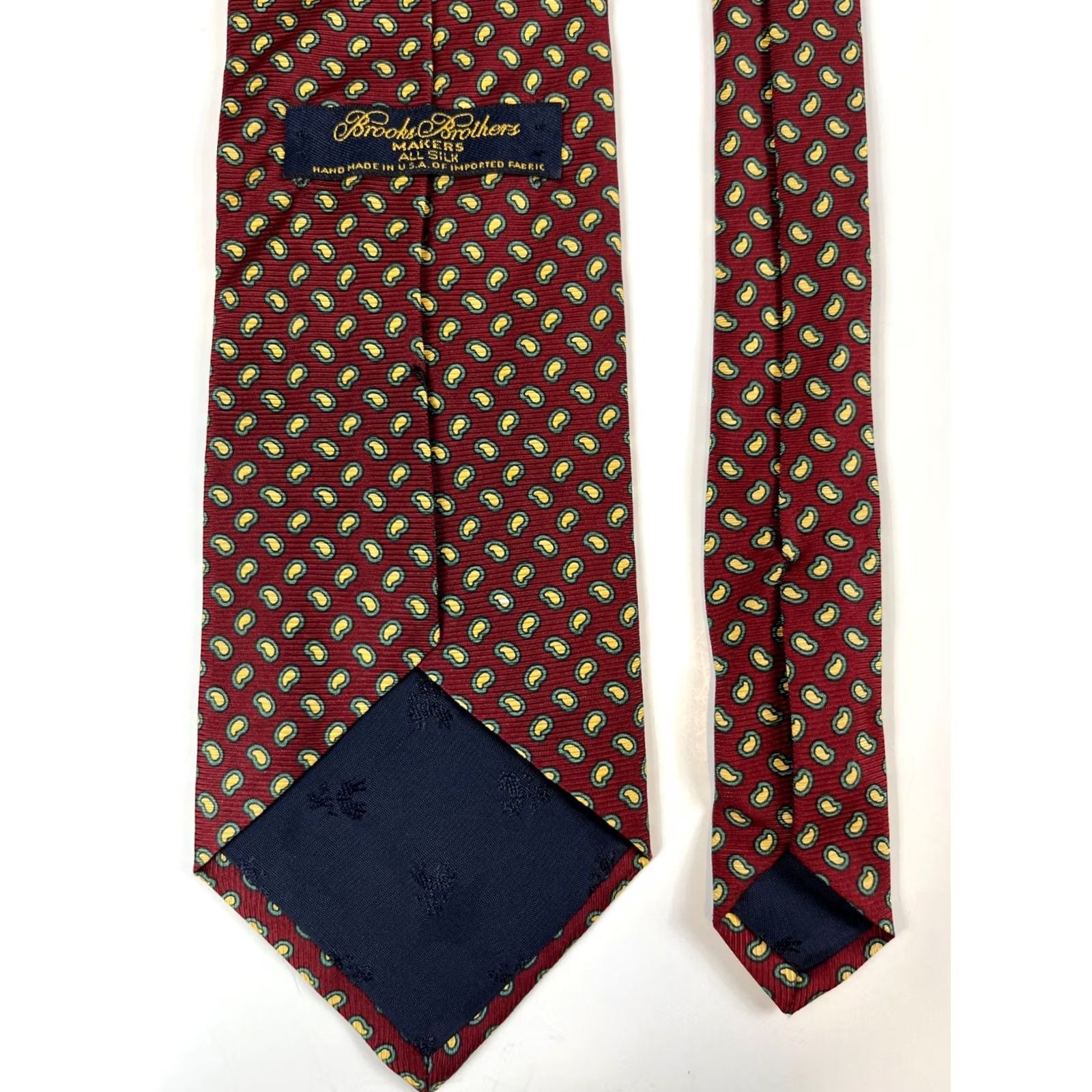Brooks Brothers VINTAGE Brooks Brothers Makers Silk Tie Paisley Men’s Silk Tie Hand Made in USA Maroon Wide 3.75" 56.5" - Pre-owned Designer Men Size ONE SIZE - 6 Thumbnail