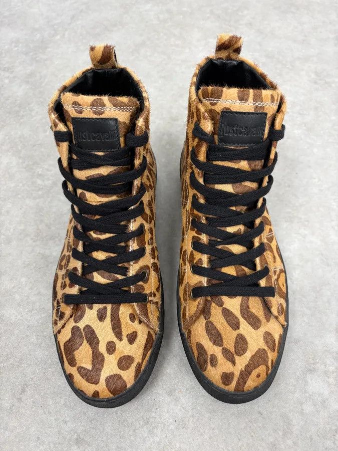 Just Cavalli Cavalli Pony Hair Leopard High Leather Sneakers Size US 9 / EU 42 - 4 Thumbnail