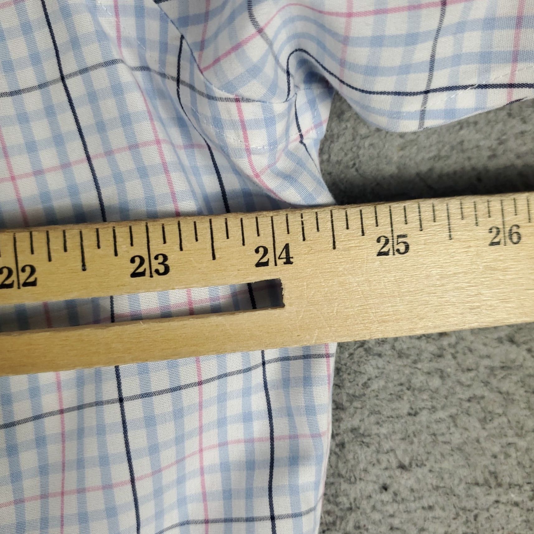 Brooks Brothers Brooks Brothers Shirt Mens 17 Blue White Check Dress Button Up Long Sleeve Size 46R - 5 Thumbnail