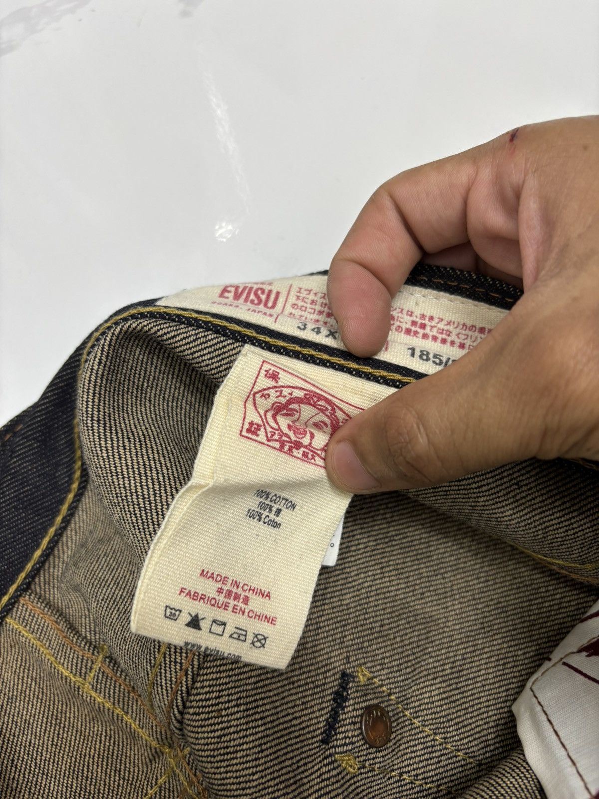 Japanese Brand Evisu Daicock Selvedge Denim Jeans Size US 34 / EU 50 - 13 Thumbnail