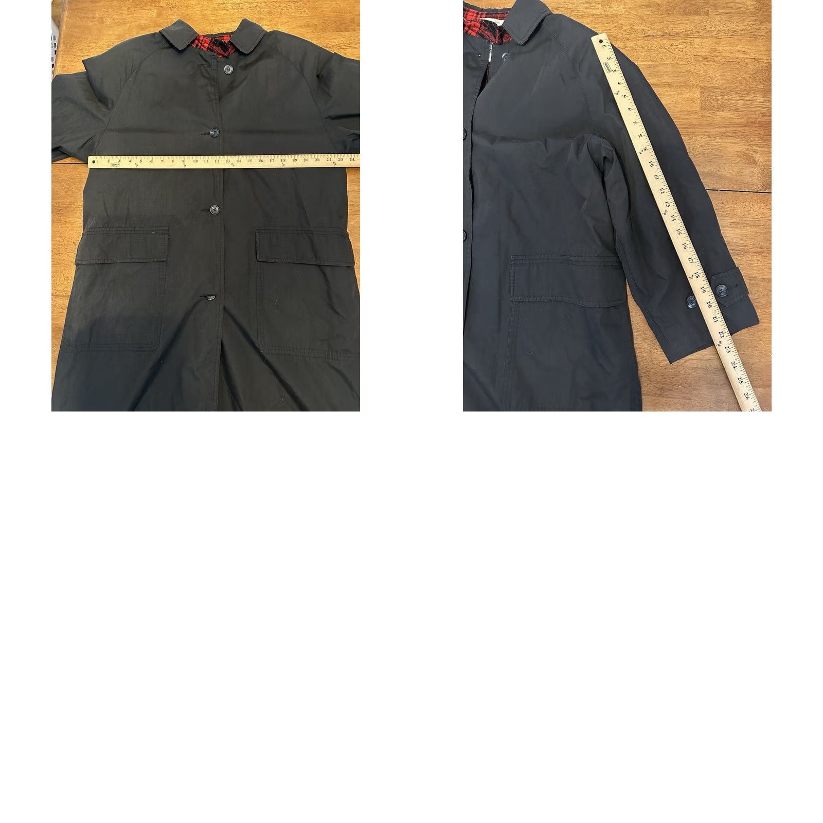 Saks Fifth Avenue VINTAGE Saks Fifth Avenue Trench Coat Women’s Flannel Lined XL Black 80s Workwear Jacket Size XL / US 12-14 / IT 48-50 - 8 Thumbnail