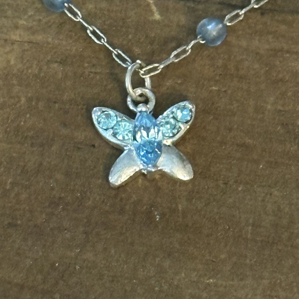 Vintage Silver tone butterfly charm chain bracelet Size ONE SIZE - 5 Thumbnail