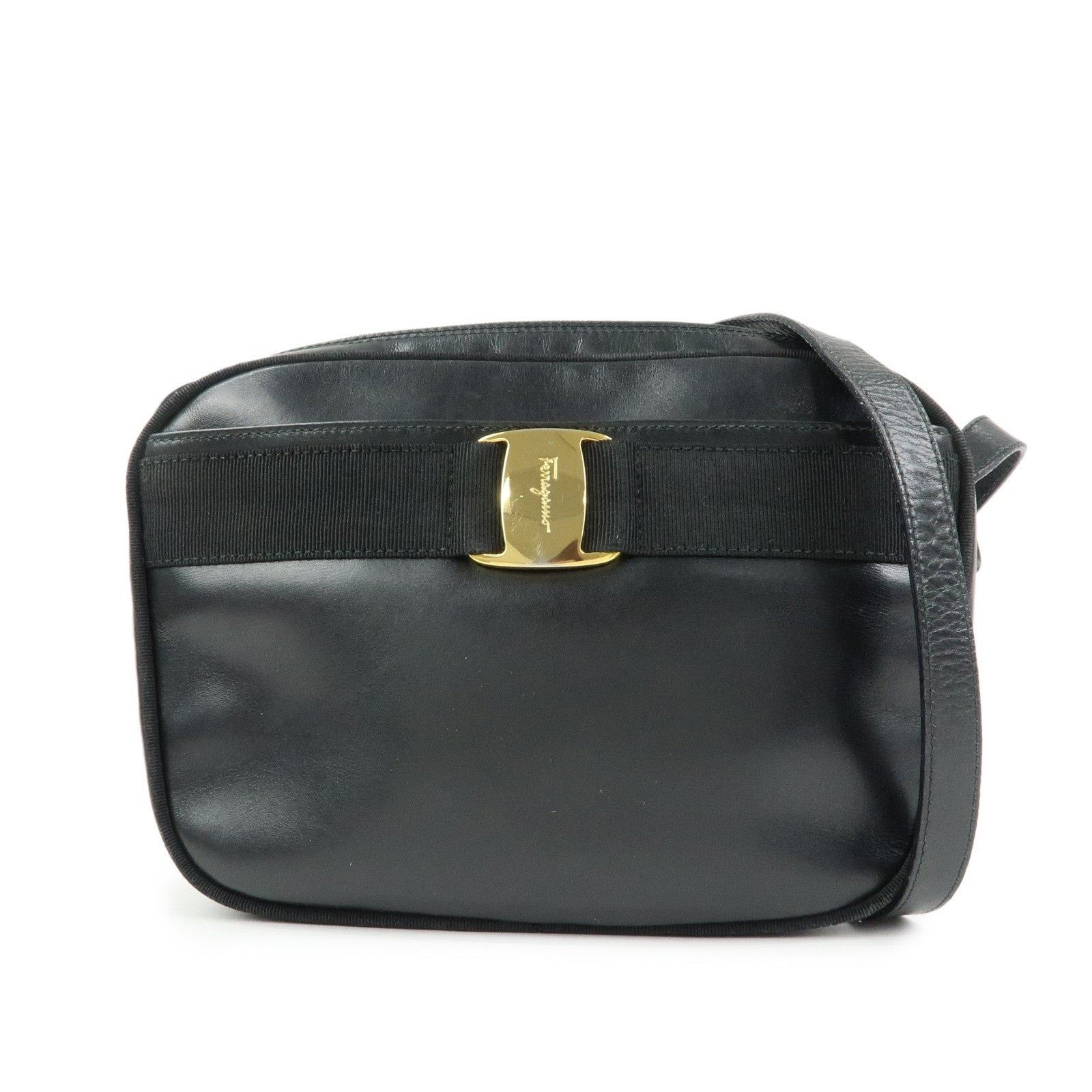 Salvatore Ferragamo Ferragamo Vara Calfskin Crossbody Bag Black Size ONE SIZE - 1 Thumbnail
