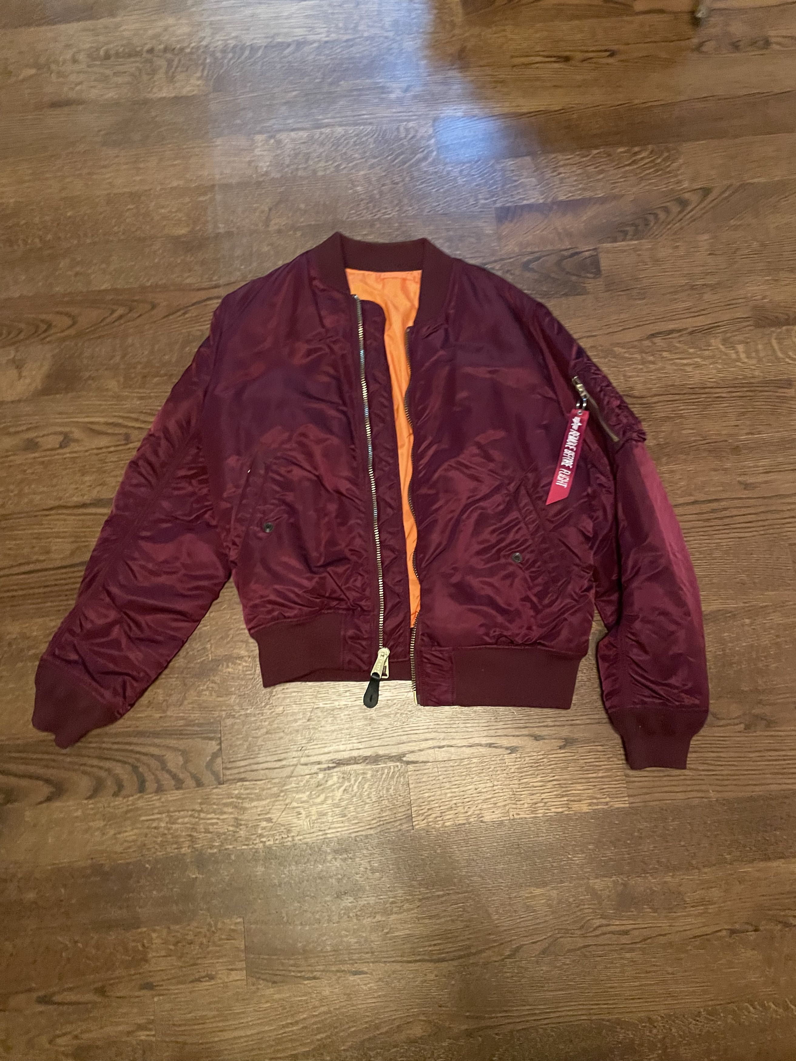 Alpha Industries Alpha Industries Maroon Flight Jacket Size US L / EU 52-54 / 3 - 1 Thumbnail