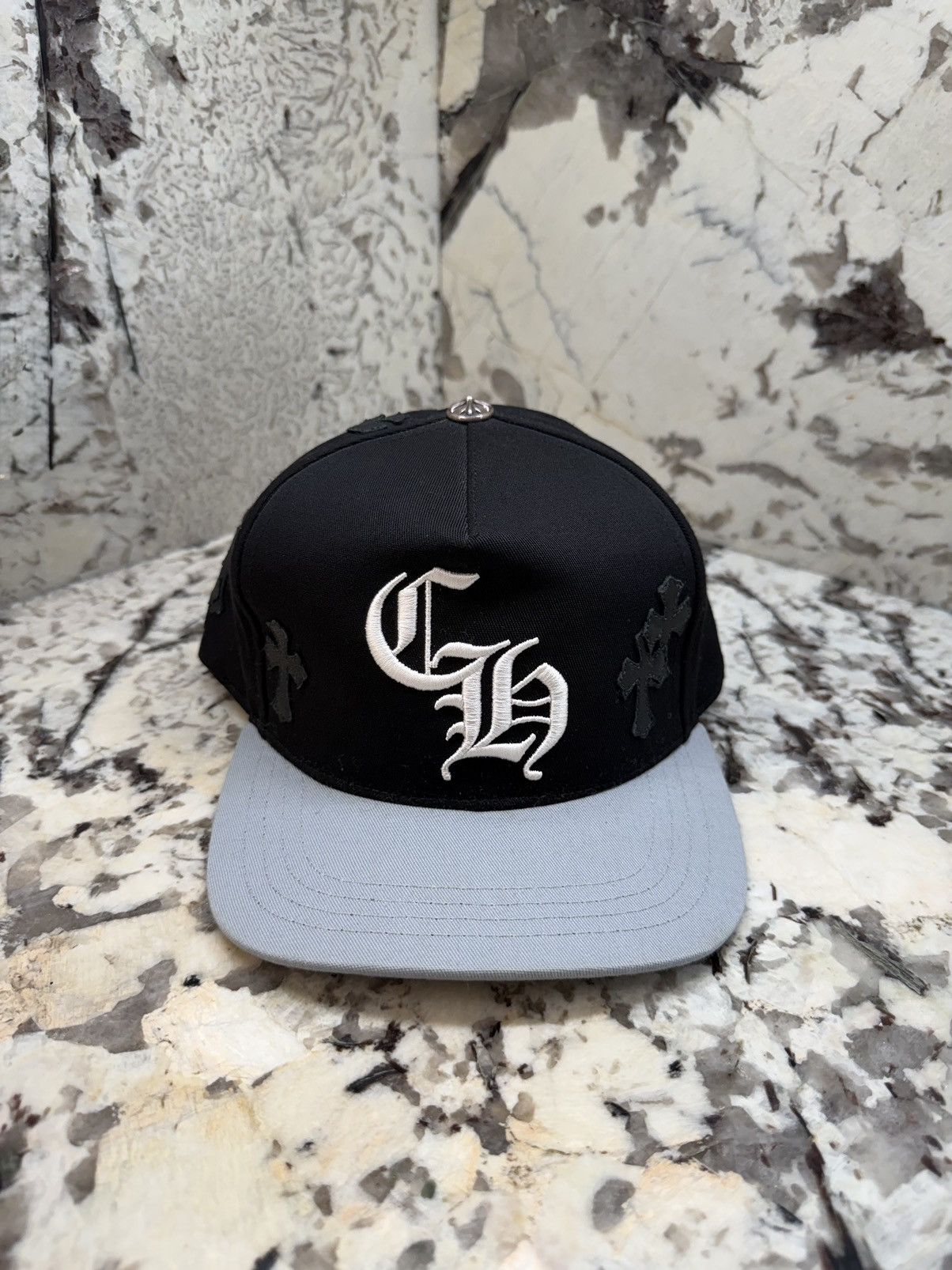 Chrome Hearts Chrome Hearts Cross Patch Trucker Black White Grey RARE Size ONE SIZE - 1 Thumbnail