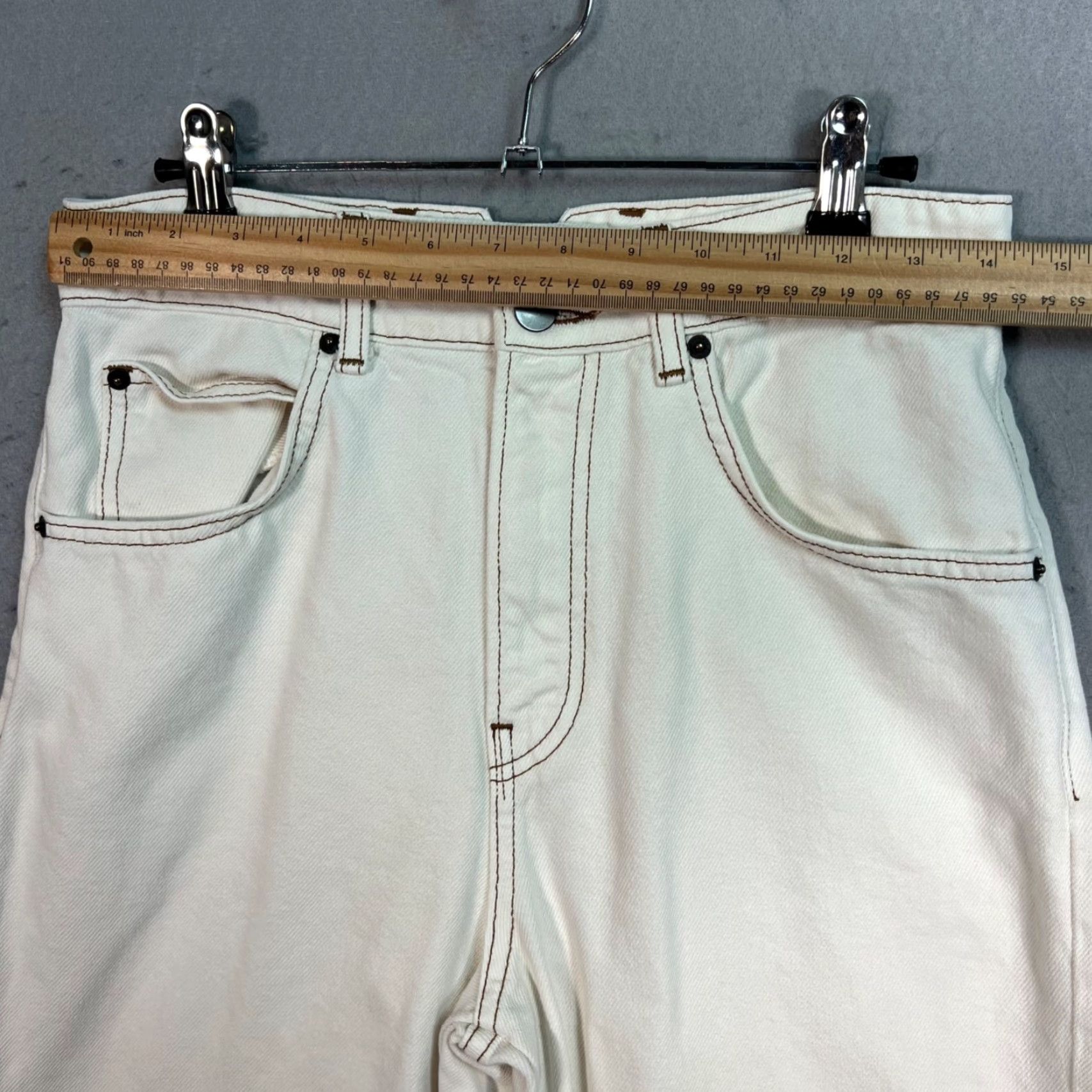 Reformation Reformation Jeans Women 27 Ivory Denim High-Waisted Straight 5-Pocket Size 27" / US 4 / IT 40 - 7 Thumbnail