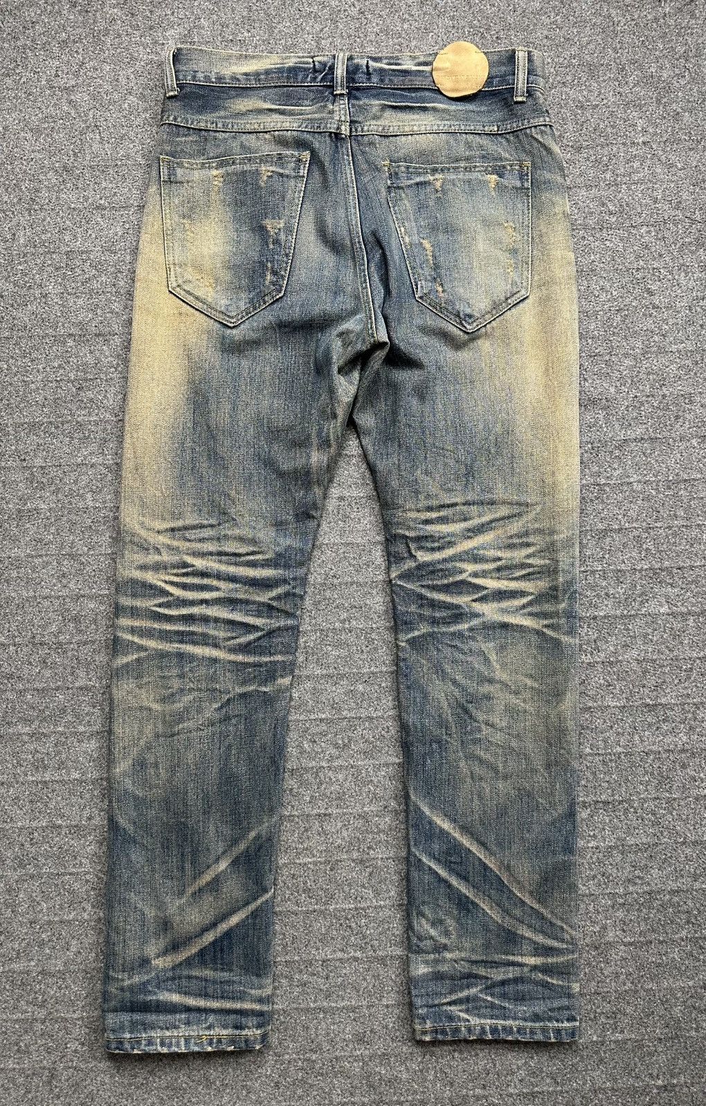 Raf by Raf Simons Raf By Raf Simons - Faded Blue Washed Ripped Knees Denim Size US 33 - 7 Thumbnail