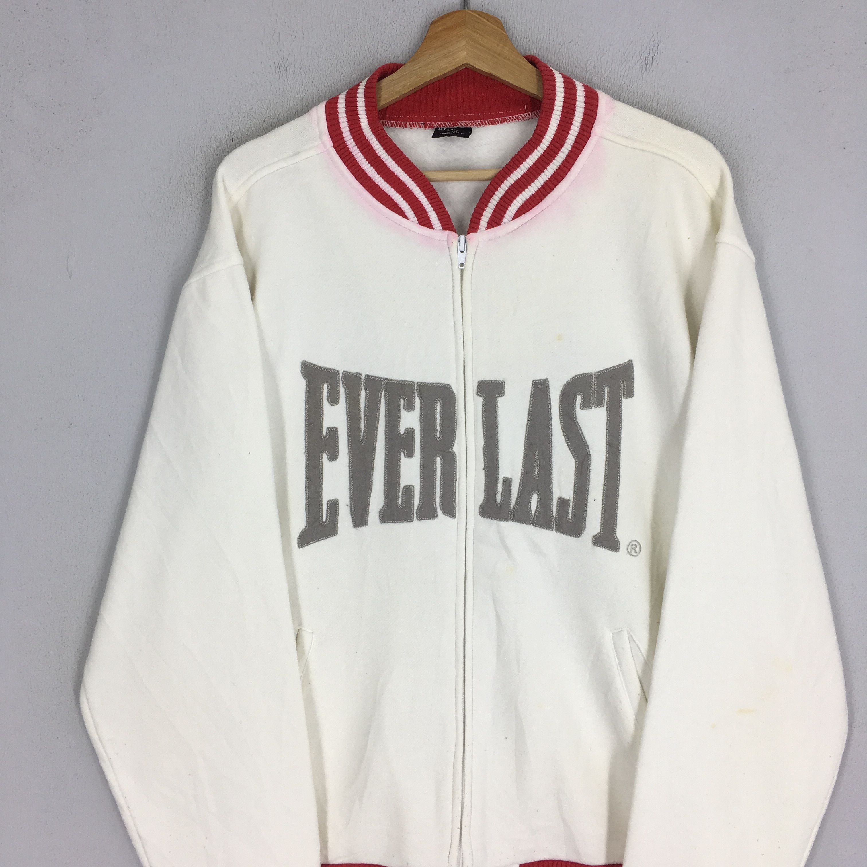 Vintage Vintage Everlast White Varsity Cotton - 581 Size US L / EU 52-54 / 3 - 3 Thumbnail