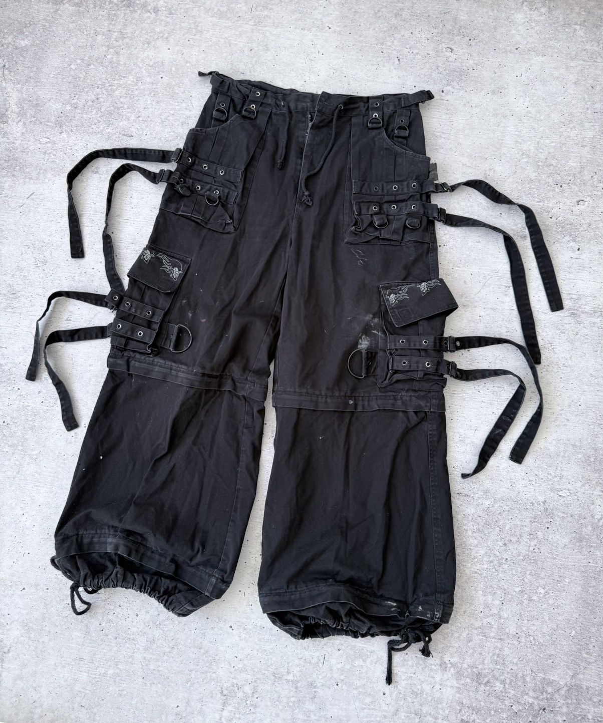 Other Vintage Y2K Cyber Goth Bondage Cargo Pants Multi Pocket Size US 33 - 4 Thumbnail