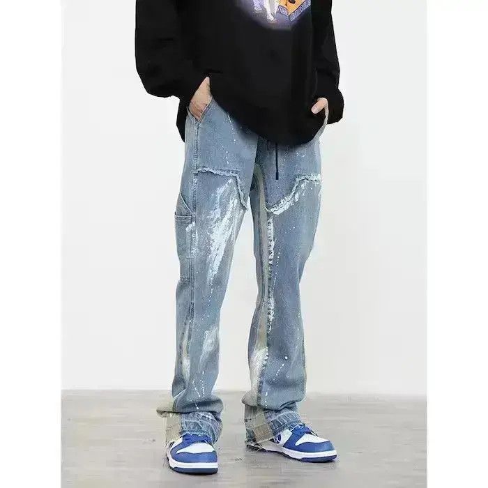 Japanese Brand Paint Splatter Flare Denim Jeans Size US 32 / EU 48 - 1 Thumbnail
