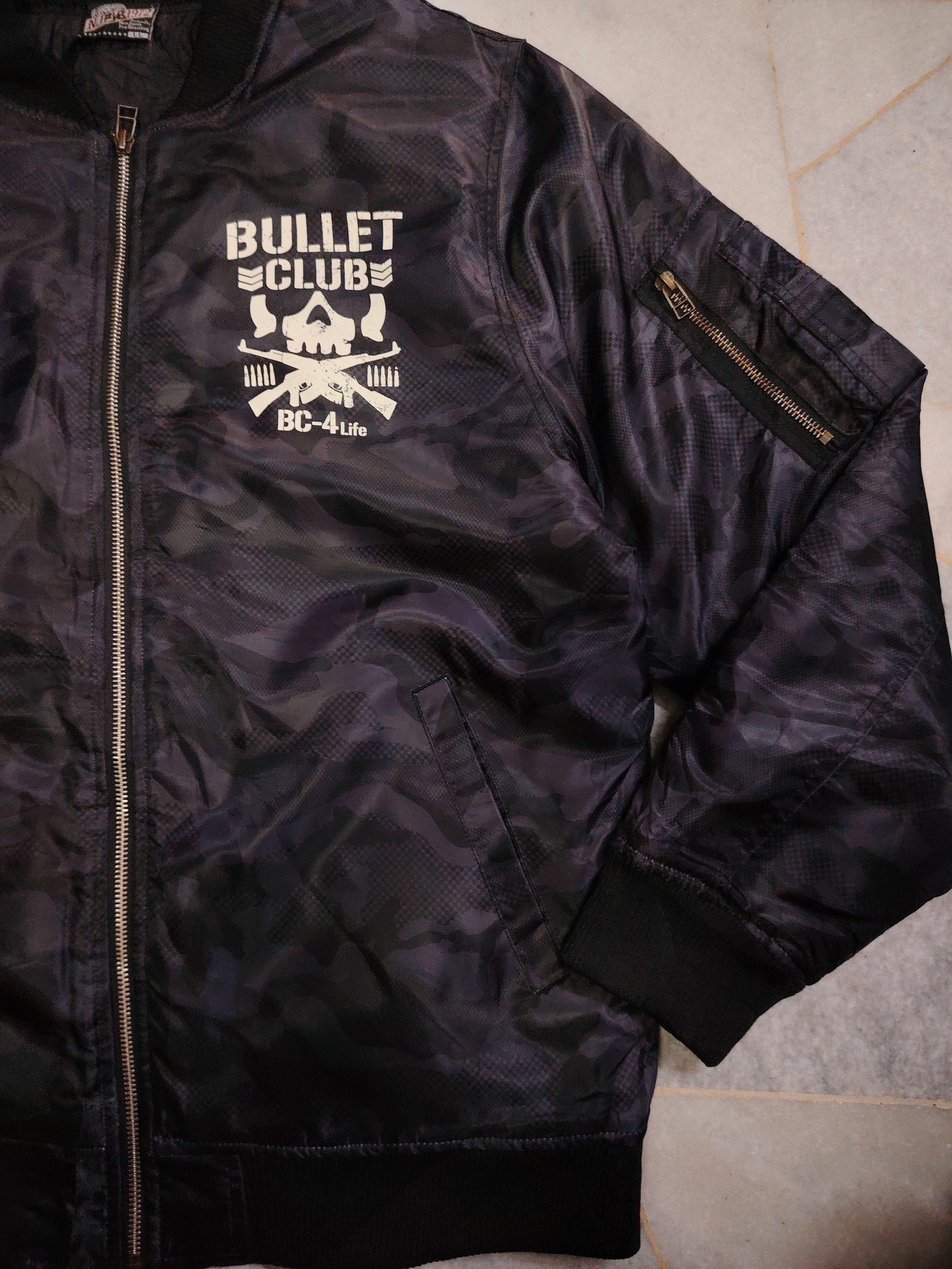 Japanese Brand Bullet Club Wrestling MA-1 Black Camouflage Flight Jacket Size US L / EU 52-54 / 3 - 3 Thumbnail