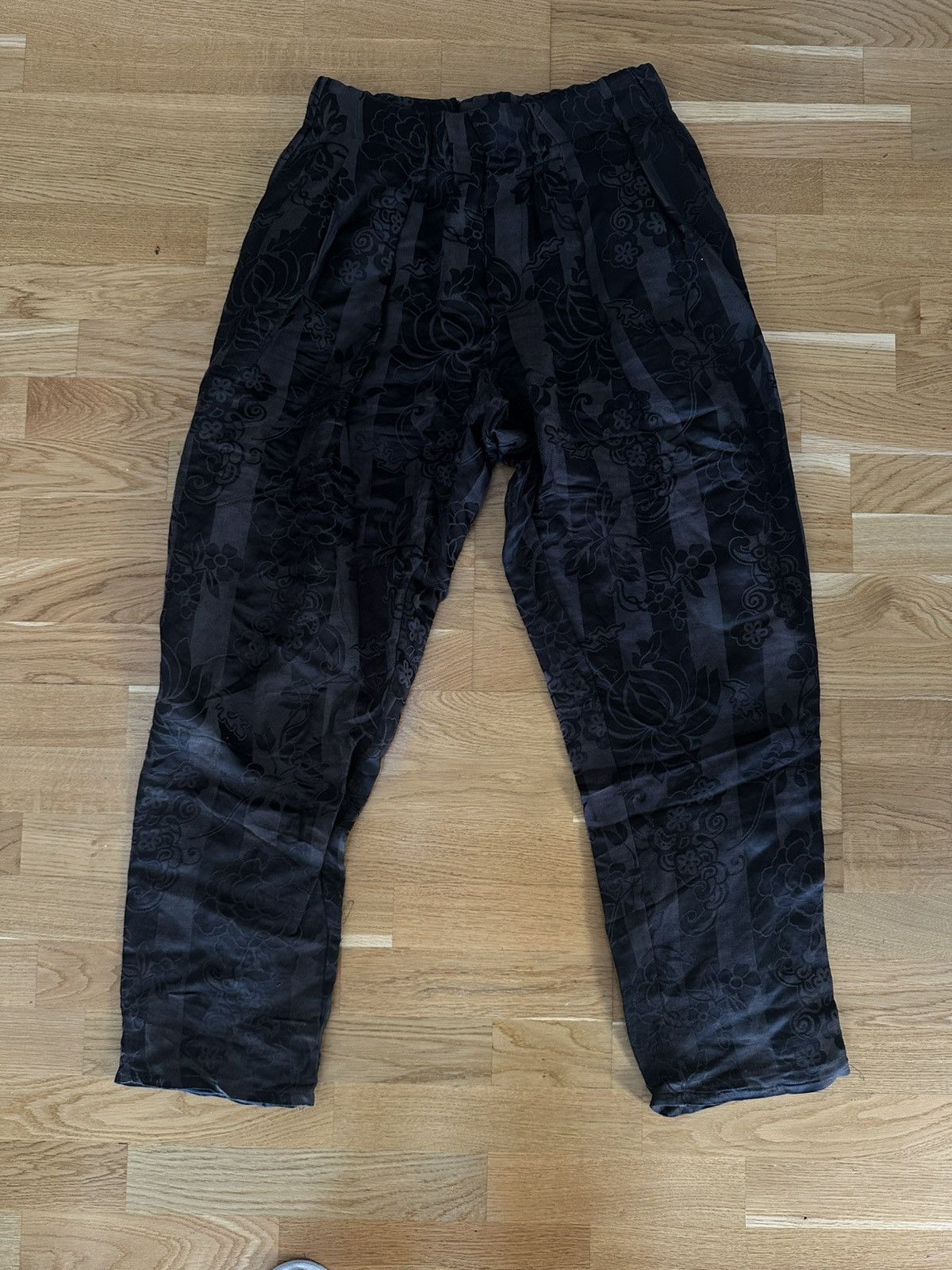Haider Ackermann Brown Floral Elastic Waist Pants Size US 32 / EU 48 - 9 Thumbnail