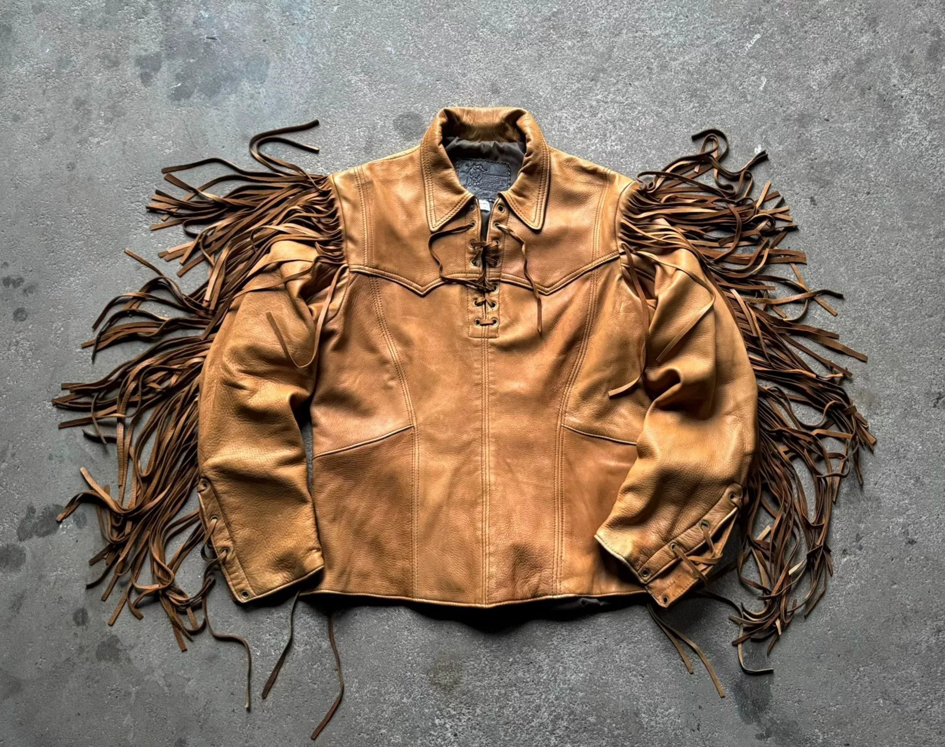 Vintage Vintage Branded Fringed Suede Jacket Size US L / EU 52-54 / 3 - 1 Thumbnail