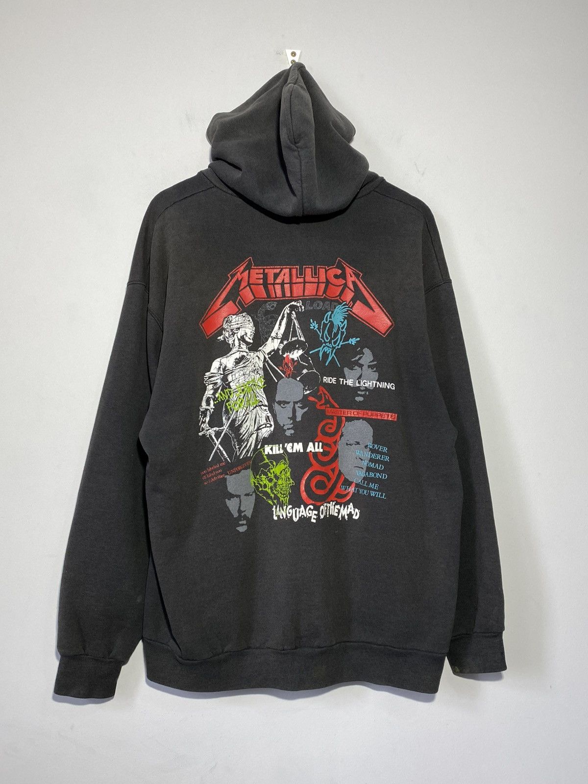 Metallica Vintage 1990s Metallica Albums Graphic Print Rare Hoodie Size US XL / EU 56 / 4 - 1 Thumbnail
