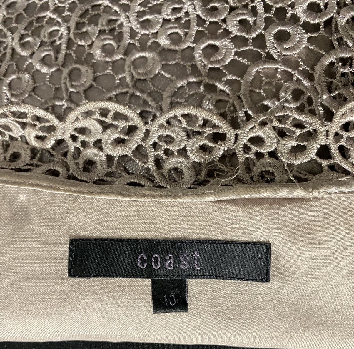 Other Coast London Taupe Guipure Lace Dress - Size M Size M / US 6-8 / IT 42-44 - 3 Thumbnail