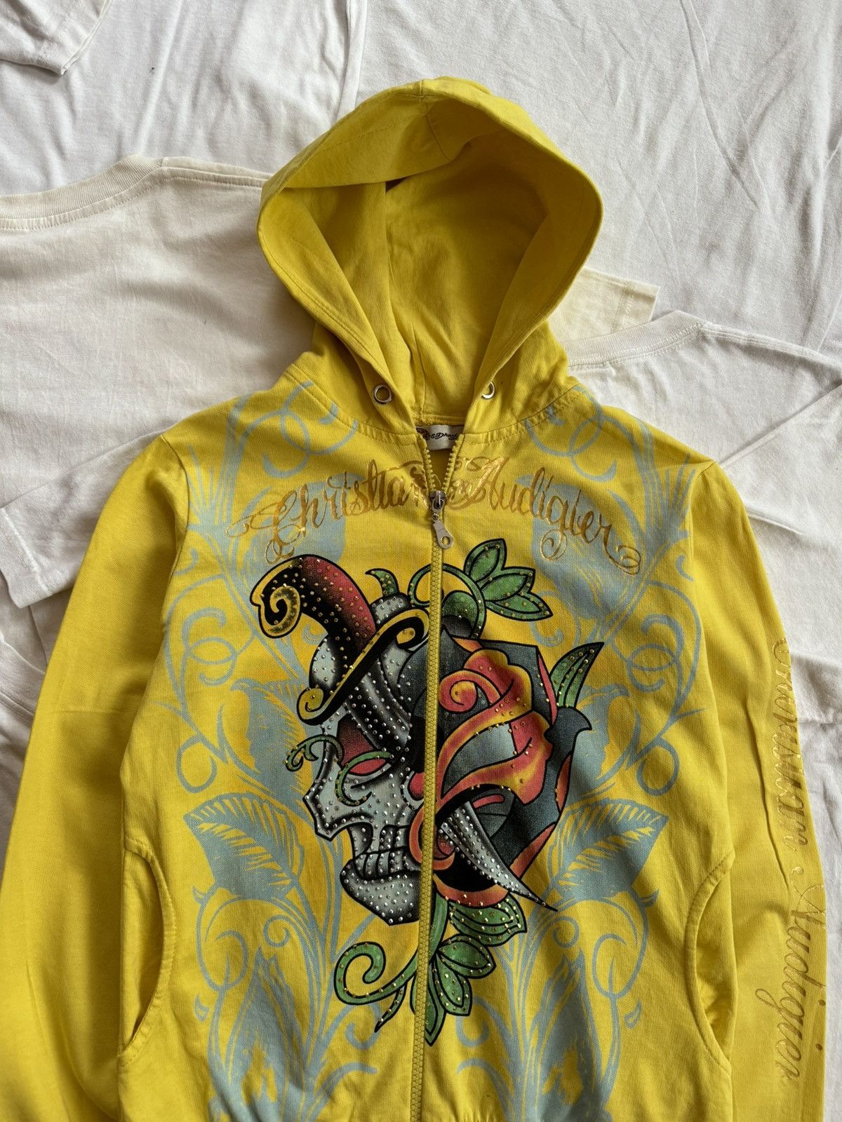 Christian Audigier × Ed Hardy × Vintage Vintage Y2K Ed Hardy by Christian Audigier Women’s Hoodie Size L / US 10 / IT 46 - 2 Thumbnail