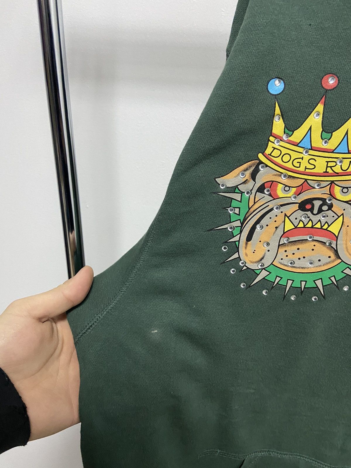 Ed Hardy × Vintage Ed Hardy Bullldog Dogs Rule Hoodie Big Logo Vintage Size US XXL / EU 58 / 5 - 8 Thumbnail