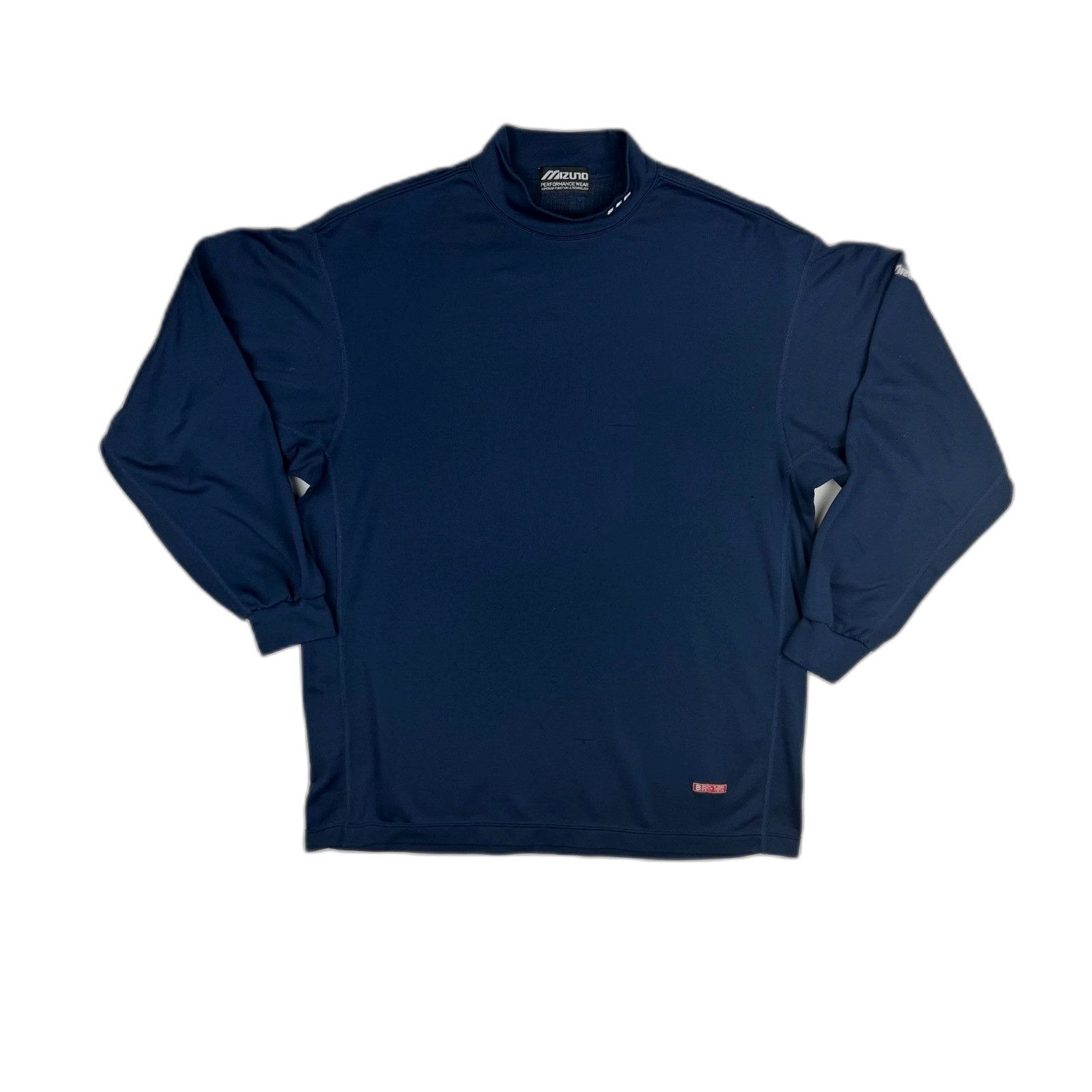 Mizuno Mizuno Performance Mock Neck Long Sleeve Shirt Navy Blue Ath Size US XL / EU 56 / 4 - 1 Thumbnail