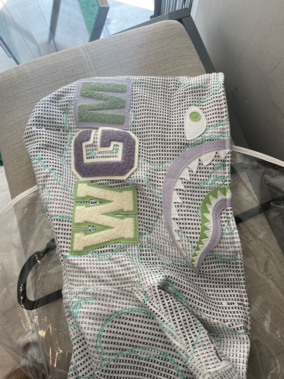 Bape Bape Text Code Camo Shark Full Zip Hoodie Grey M Size US M / EU 48-50 / 2 - 3 Thumbnail
