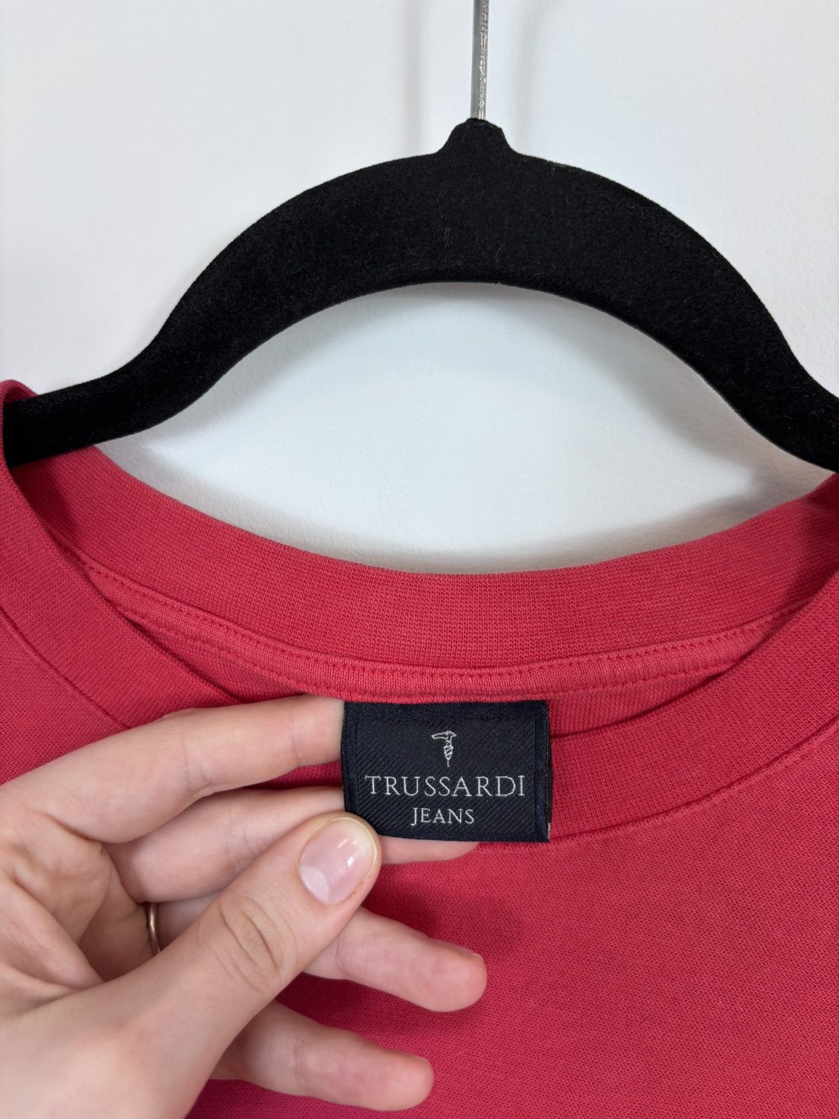 Trussardi Trussardi Jeans Men’s Red Big Plush Logo T-Shirt Tee Size US XL / EU 56 / 4 - 9 Thumbnail