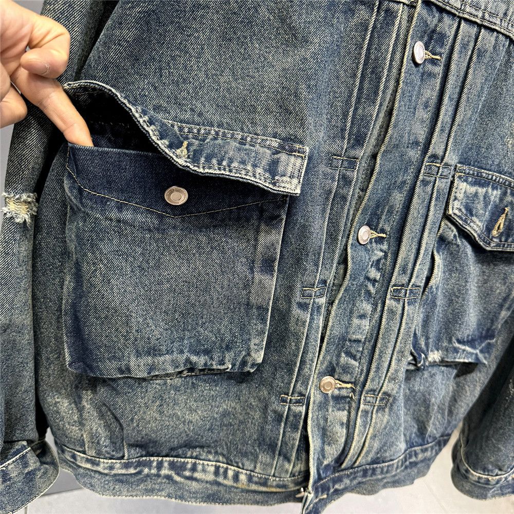 Vintage Streetwear Denim Jacket Loose Distressed Size US M / EU 48-50 / 2 - 5 Thumbnail
