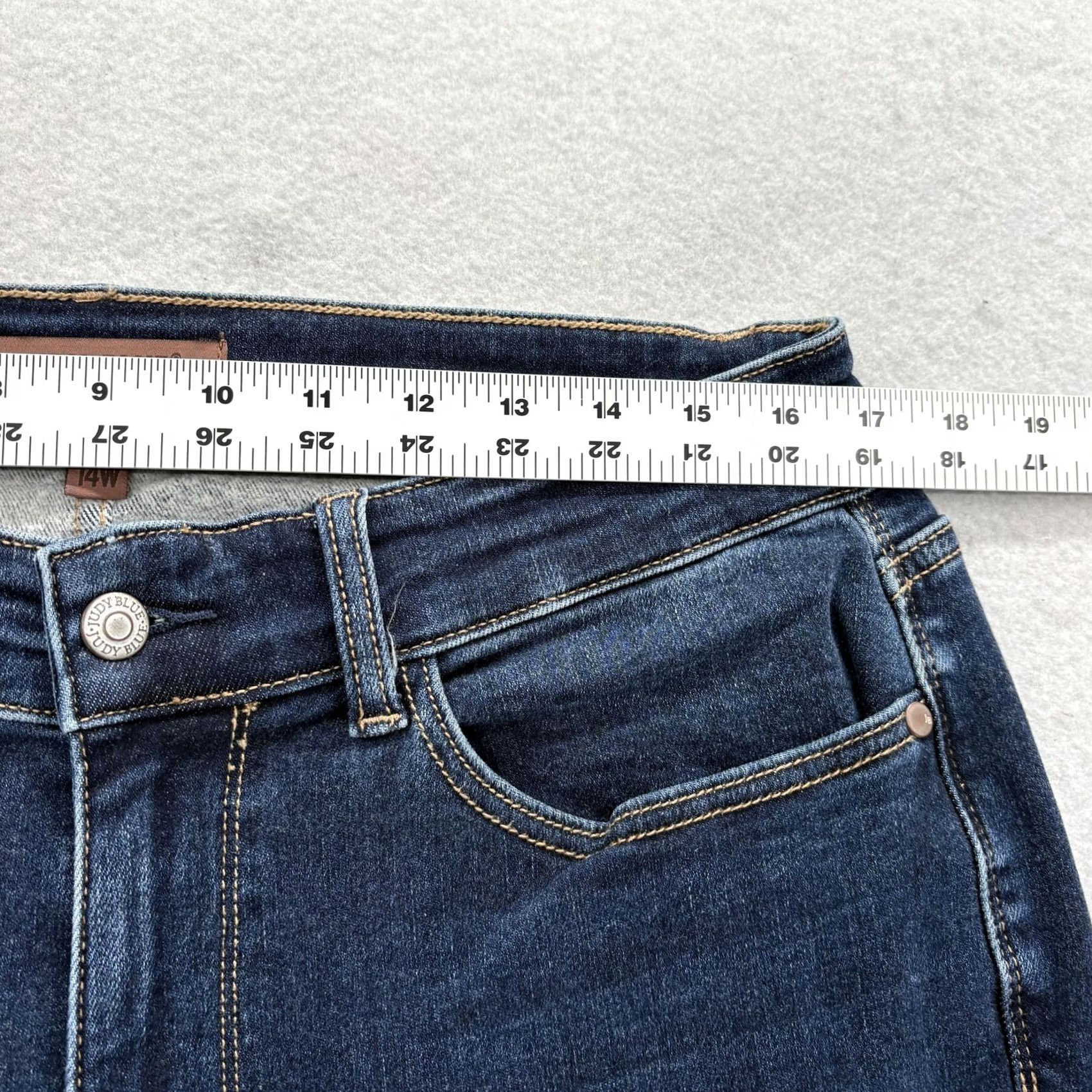 Vintage Judy Blue Jeans Womens 14W Skinny Blue Dark Wash High Rise Stretch Denim Pants Size 36" / US 14 / IT 50 - 6 Thumbnail