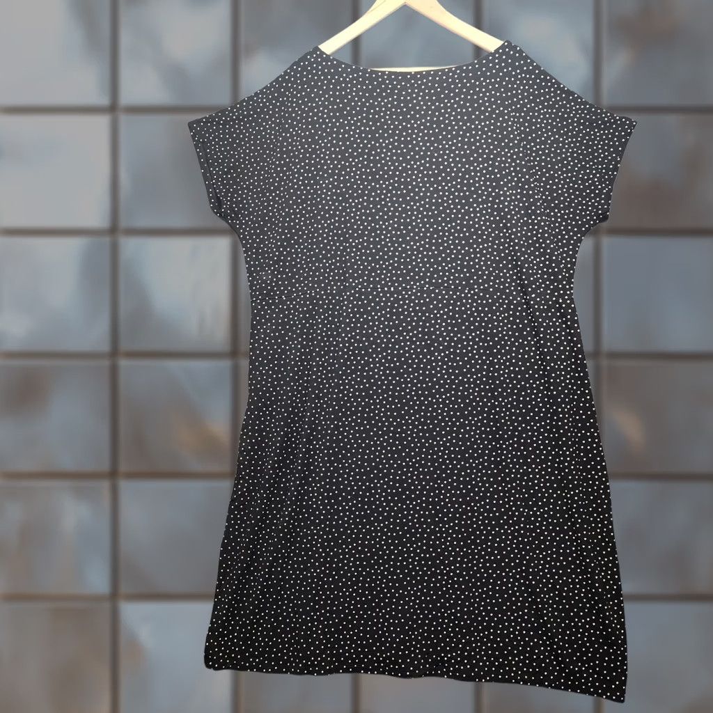 J. Jill VINTAGE J. Jill Wearever Collection Dress 2XL Black Polka Dot Shift Short Sleeve Pockets Midi Women Mens? Size XXL / US 16-18 / IT 52-54 - 1 Thumbnail