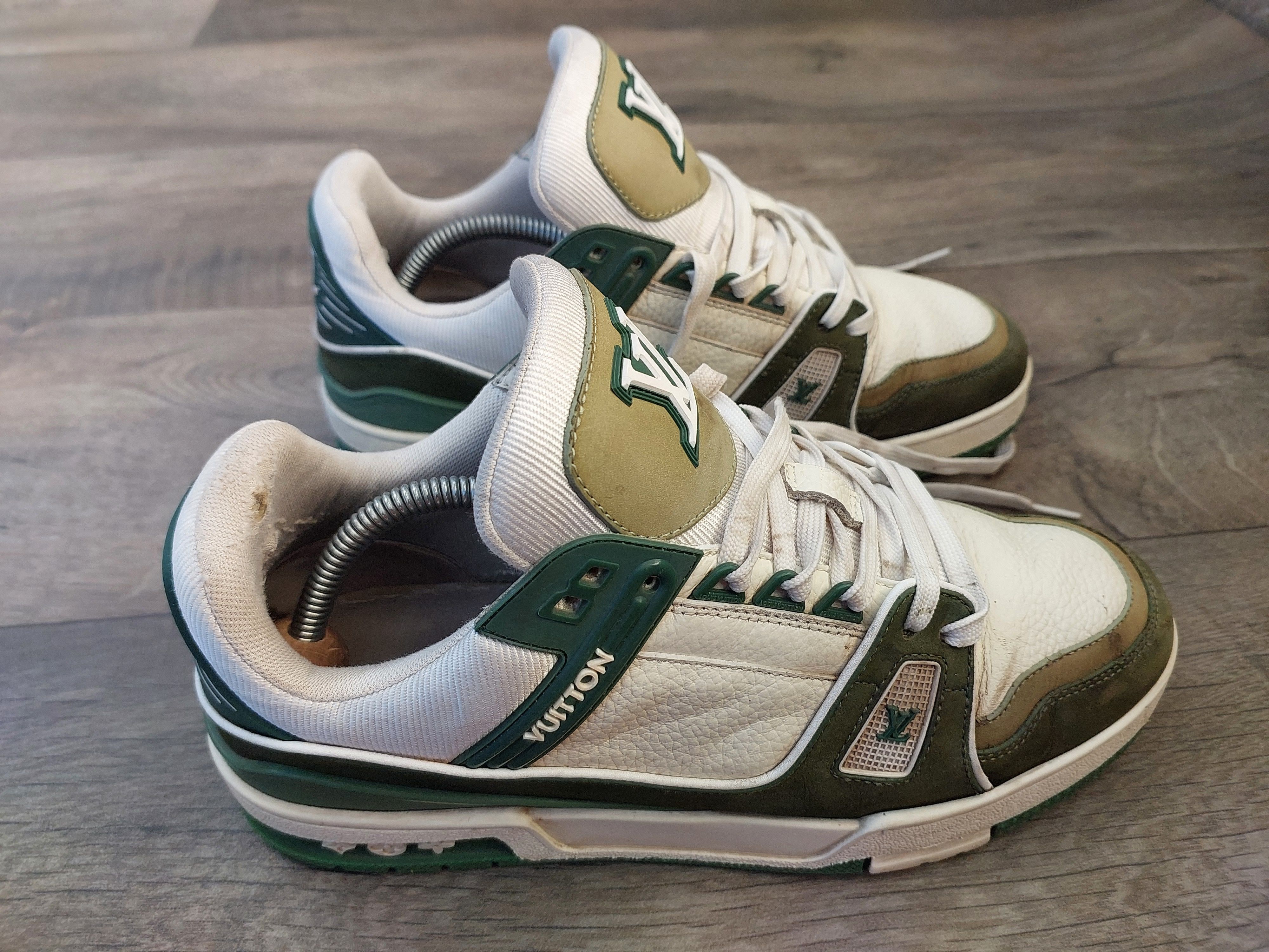 Louis Vuitton Louis Vuitton Green and White Trainer Sneaker -2508 Size US 10 / EU 43 - 2 Thumbnail