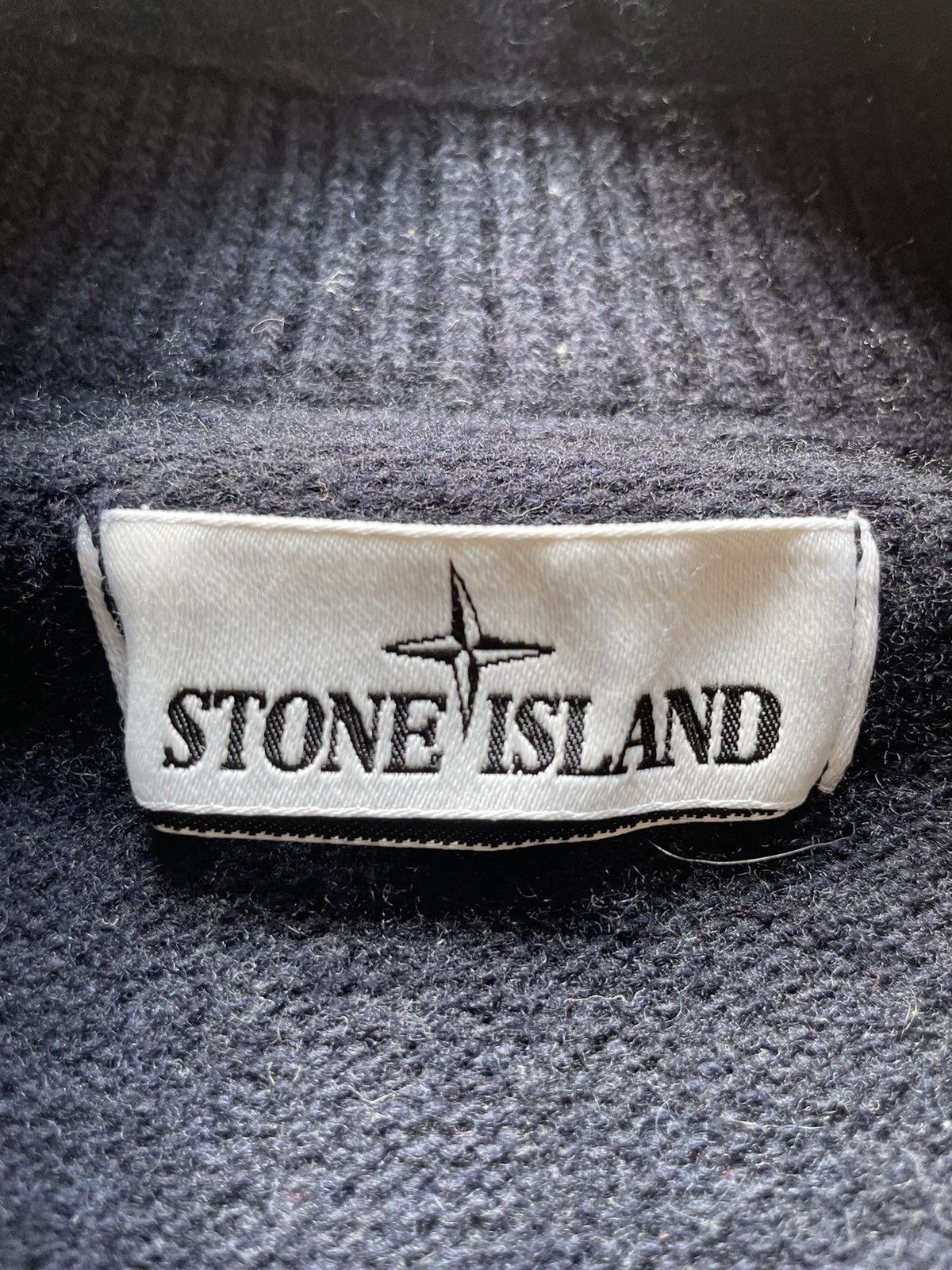 Stone Island Stone Island Navy Wool Buttoned Quarter Zip Knit Sweater Size US XL / EU 56 / 4 - 12 Thumbnail